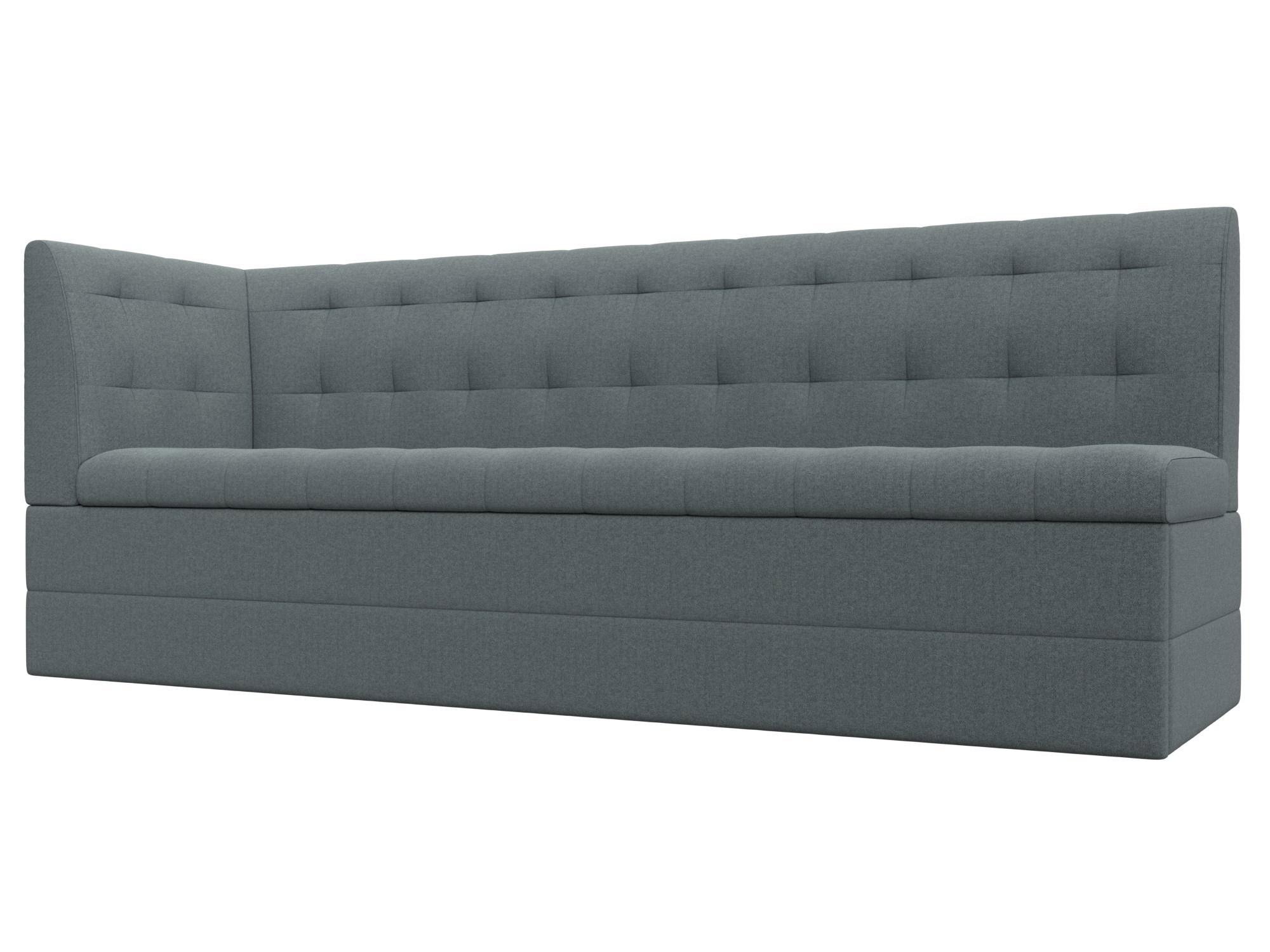 Изображение товара Диван кухонный прямой Бриз с углом слева 181x85x62 см серый рогожка Лига диванов