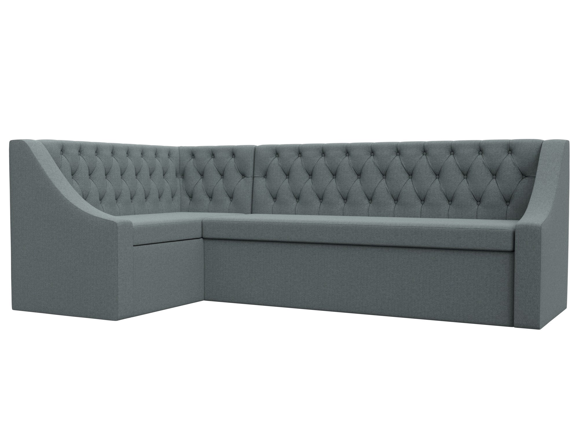 Изображение товара Угловой кухонный диван Мерлин 200x88x130 см серый с ящиком и раскладкой