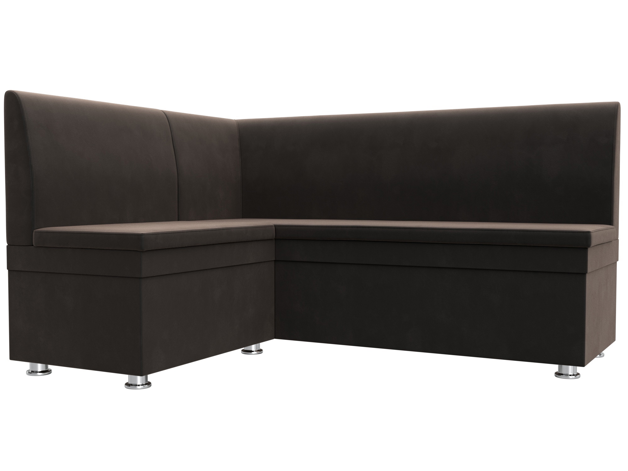 Изображение товара Диван кухонный угловой Уют левый угол Лига диванов 109624L 152x89x126 см велюр цвет коричневый