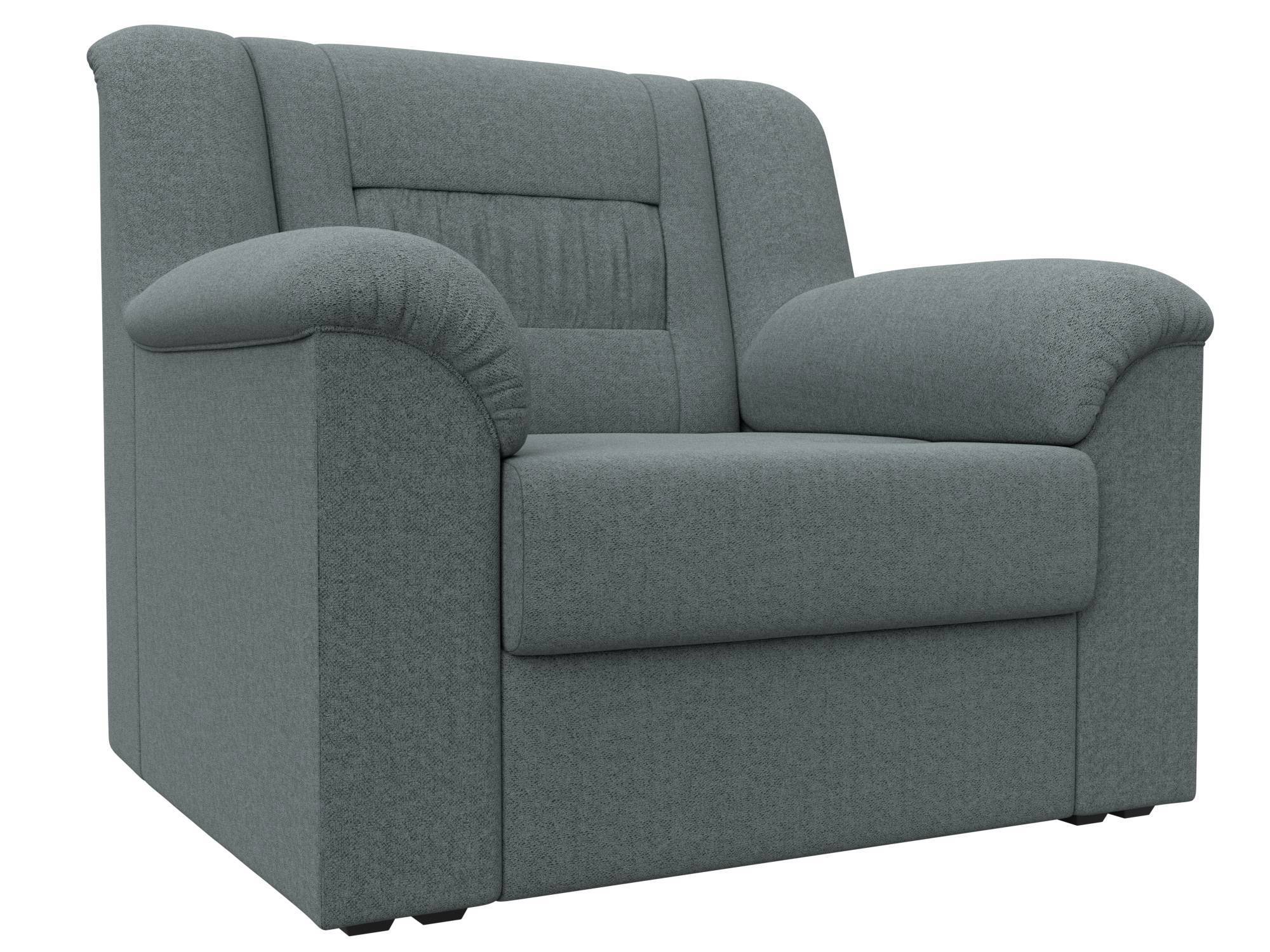 Изображение товара Кресло Карелия из рогожки цвета амур серый 103x90x89 см пластик