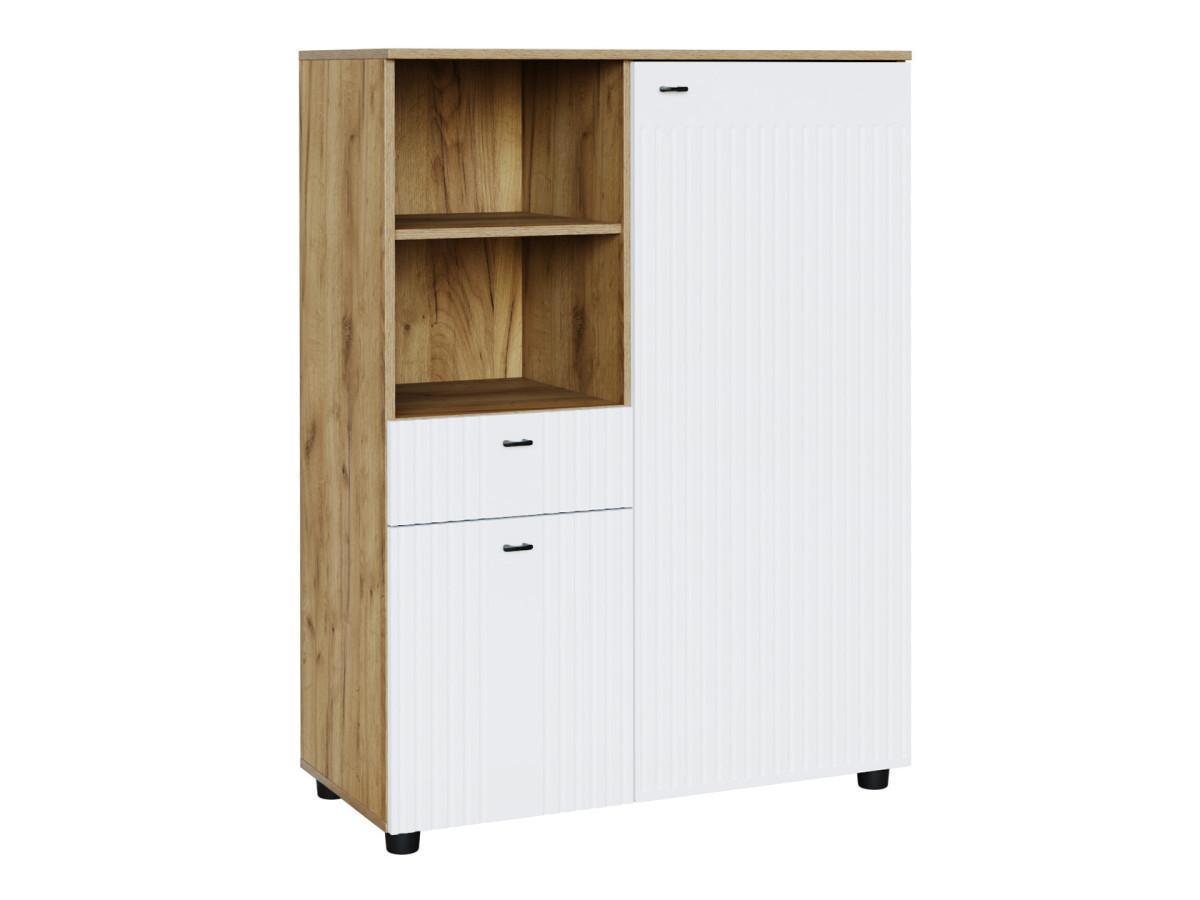 Изображение товара Комод Милан SV-МЕБЕЛЬ с 1 ящиком и фасадами из МДФ белый дуб золотой 90 см