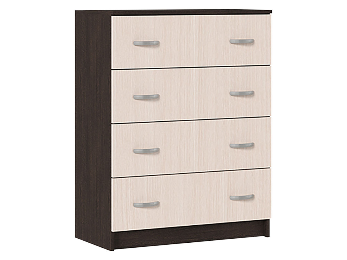 Изображение товара Комод Стендмебель Бриз 4 ящика 80x41x104 см ЛДСП цвет венге/дуб белфорт