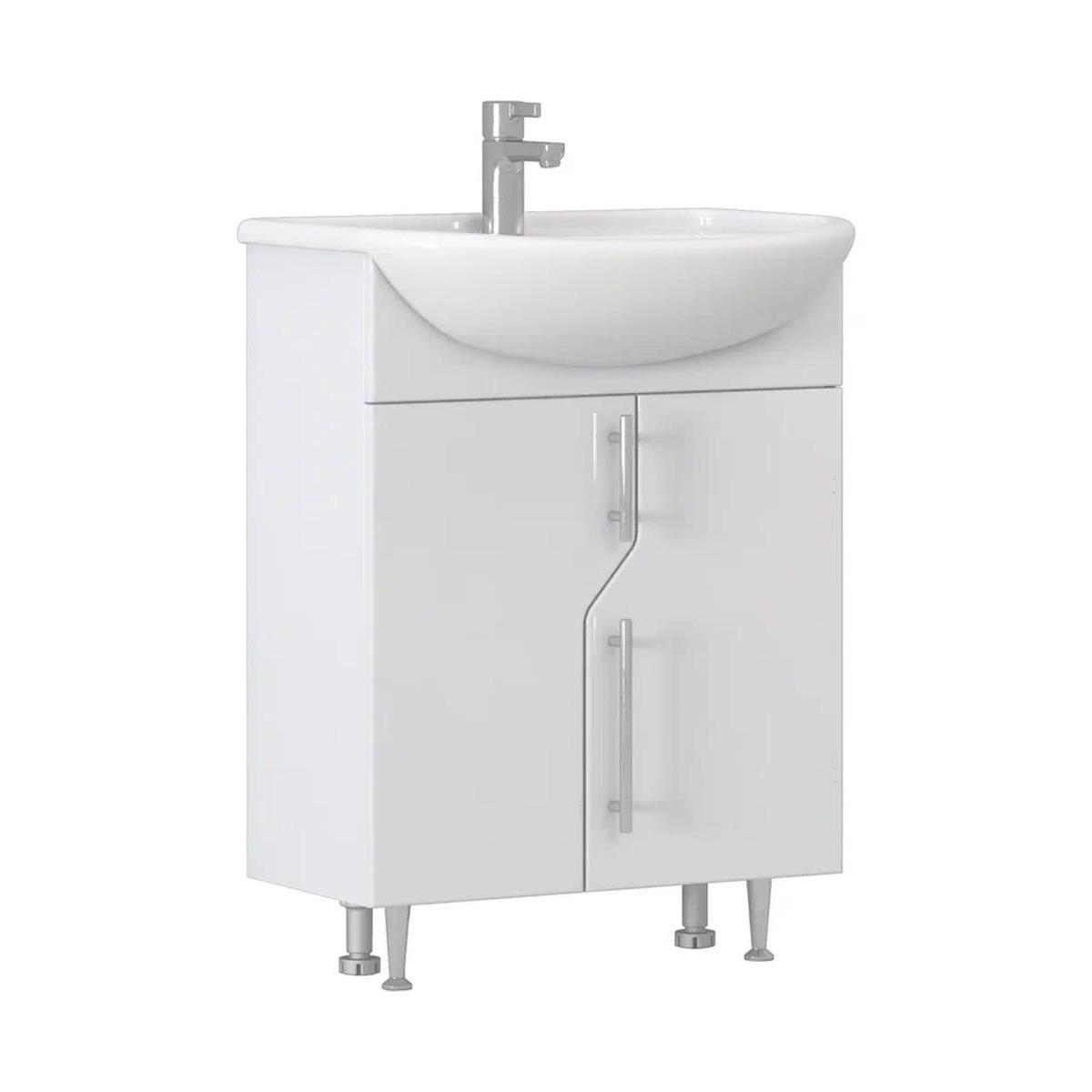 Изображение товара Тумба под раковину напольная Vigo 226-LM 59см белая из МДФ с ПВХ