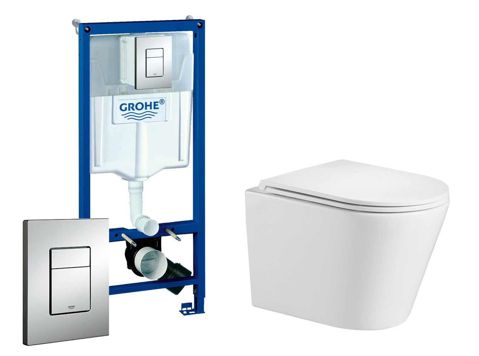 Изображение товара Комплект инсталляция с унитазом Grohe 395932 цвет белый