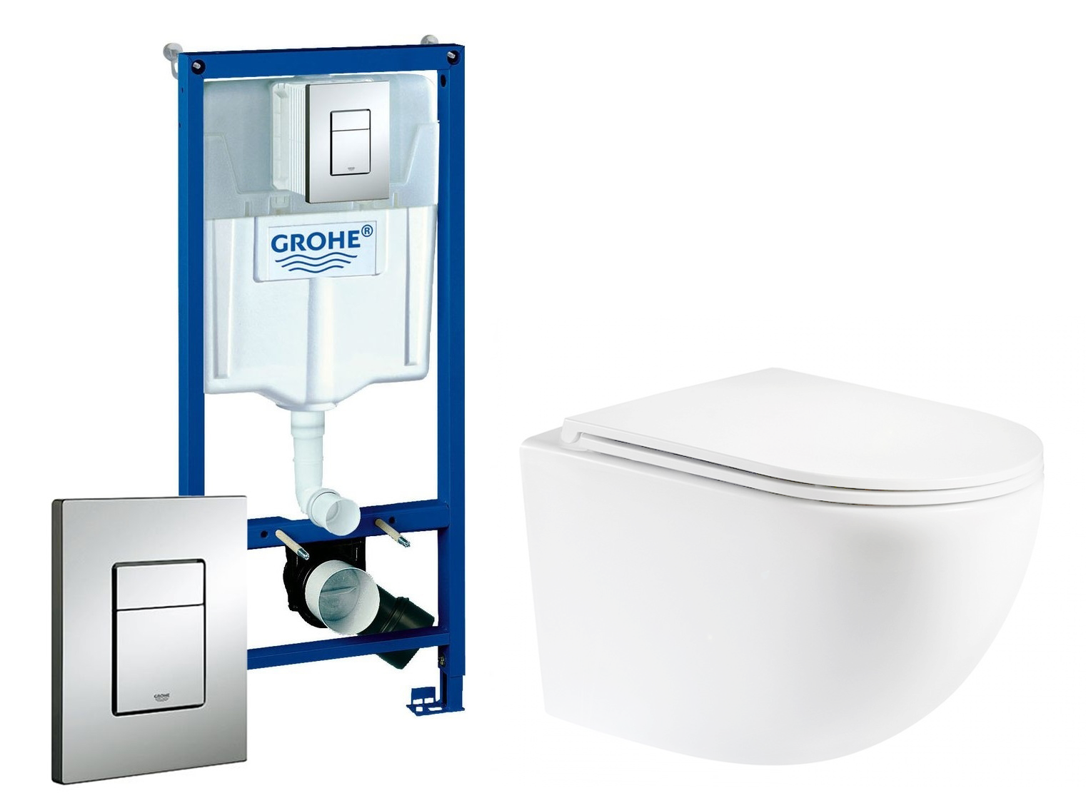 Изображение товара Комплект инсталляции Grohe 472015 с унитазом Enio Unico хром Изображение товара Комплект инсталляции Grohe 472015 с унитазом Enio Unico хром