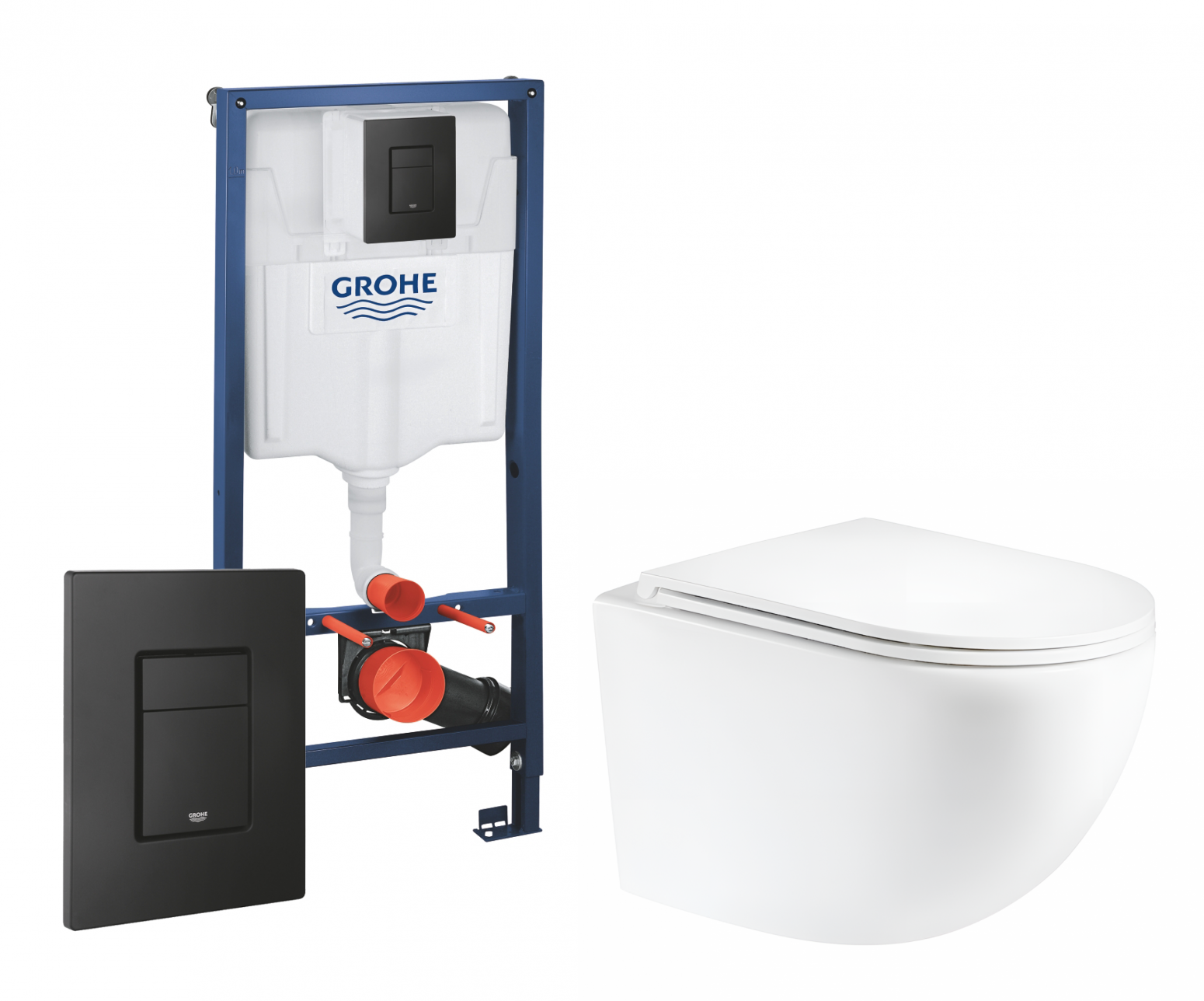 Изображение товара Комплект инсталляция с унитазом Grohe 552626 цвет белый