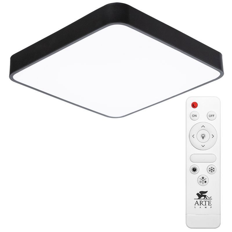 Изображение товара Светильник настенно-потолочный светодиодный Arte Lamp Scena Ar_a2663pl-1bk с пультом управления 6 м² нейтральный белый свет цвет черный