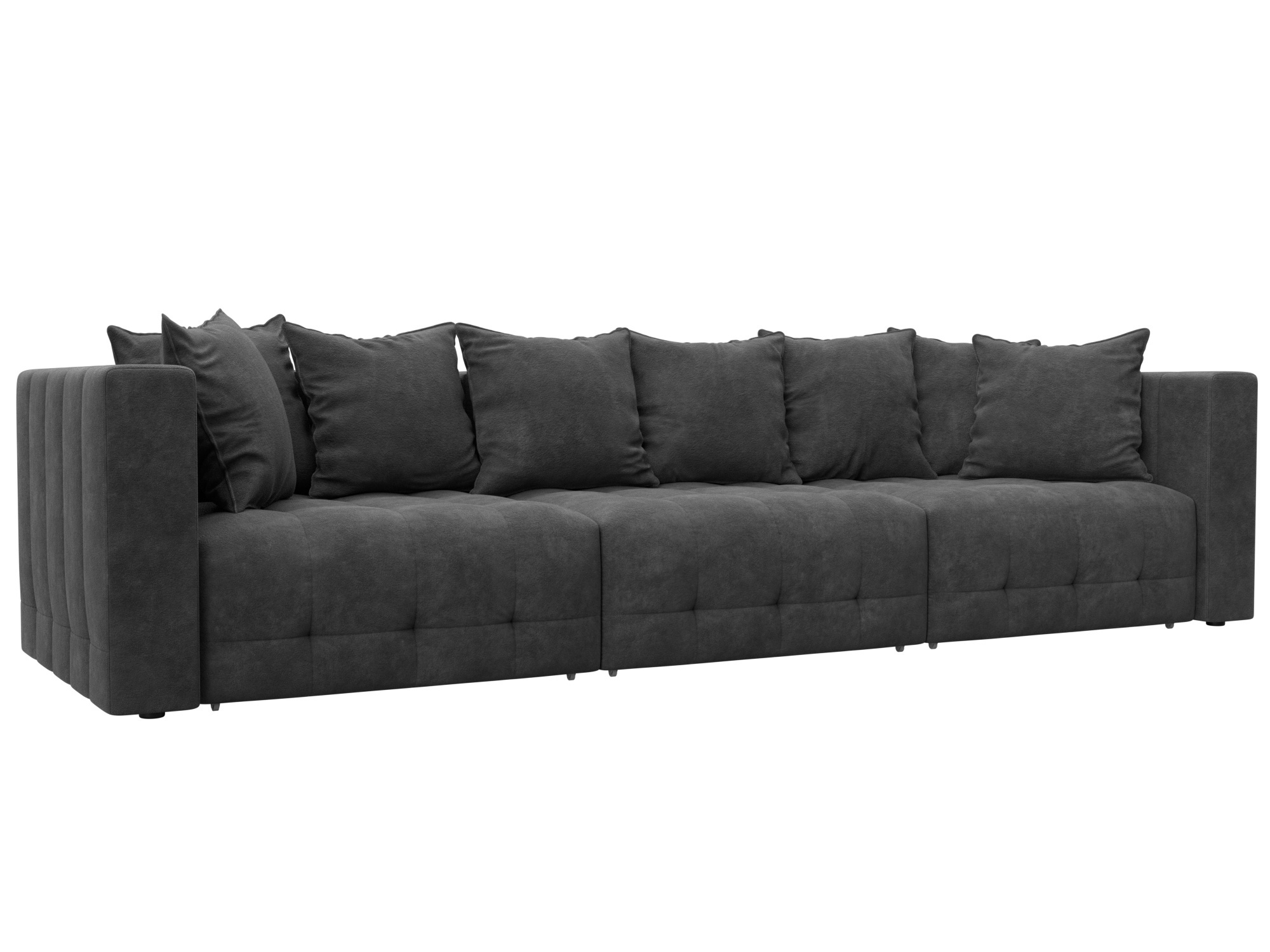 Изображение товара Диван прямой Лига-052 НПБ Лонг 322x90x104 см велюр BRUT 16 темно-серый