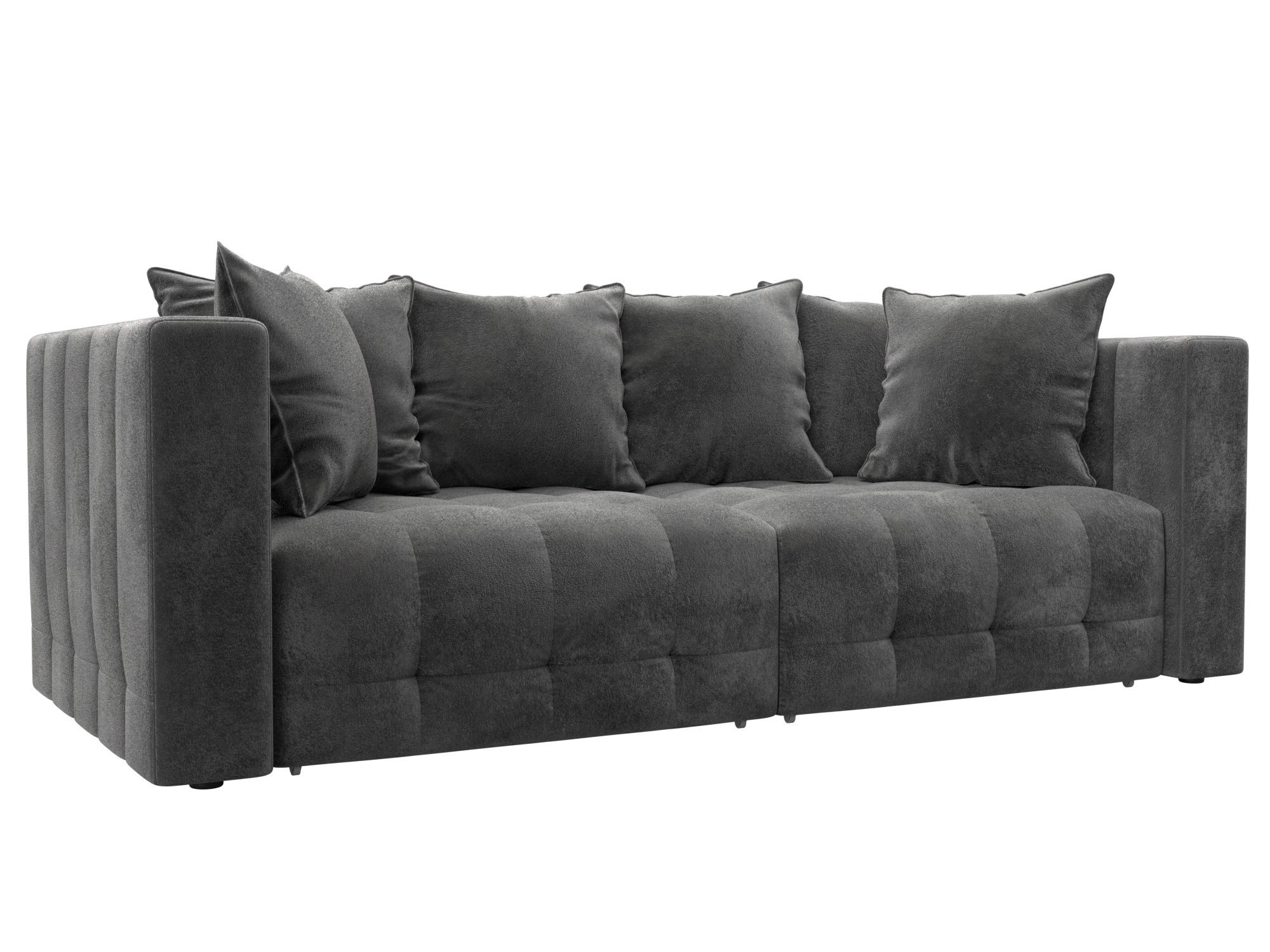 Изображение товара Диван раскладной Лига-052 НПБ велюр серый 226x90x104 см современный дизайн