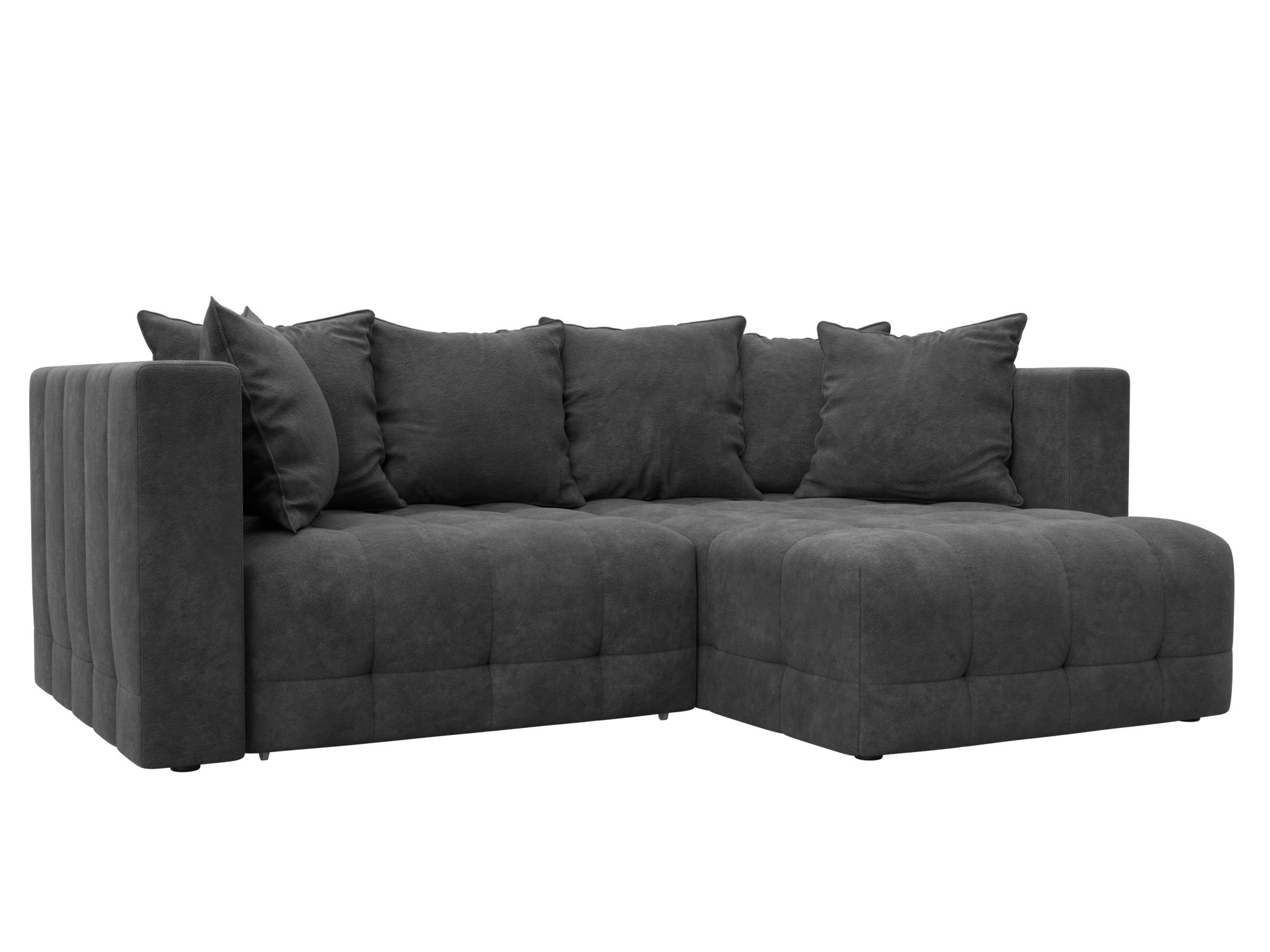 Изображение товара Угловой диван Лига-052 НПБ раскладной из велюра темно-серый Изображение товара Угловой диван Лига-052 НПБ раскладной из велюра темно-серый