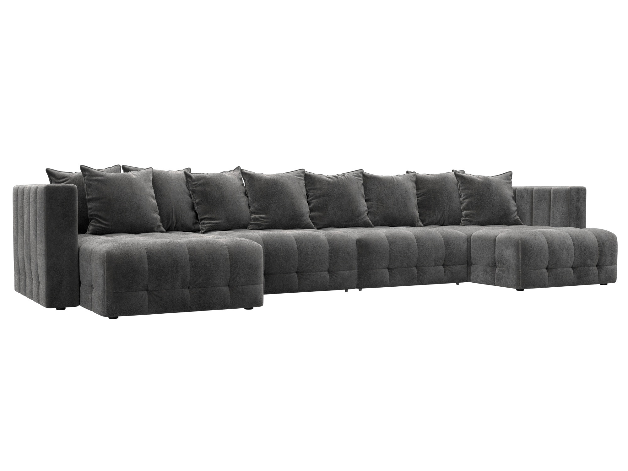 Изображение товара П-образный диван Лига-052 НПБ Лонг с механизмом Еврокнижка и велюром, 4 места