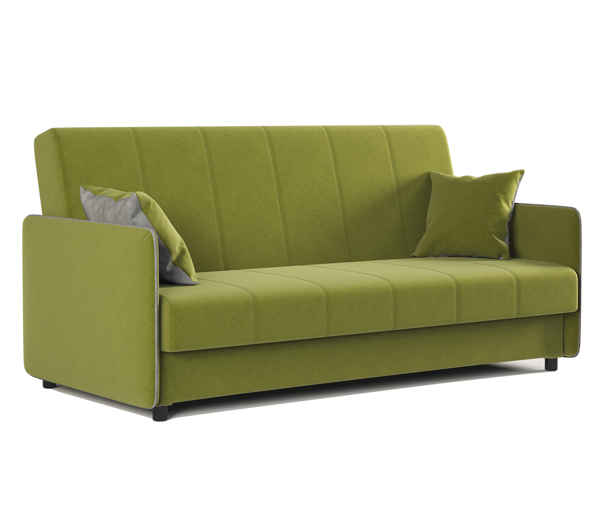 Изображение товара Диван Гамма Стиль 200x100 см раскладной из велюра с ящиком и механизмом книжка