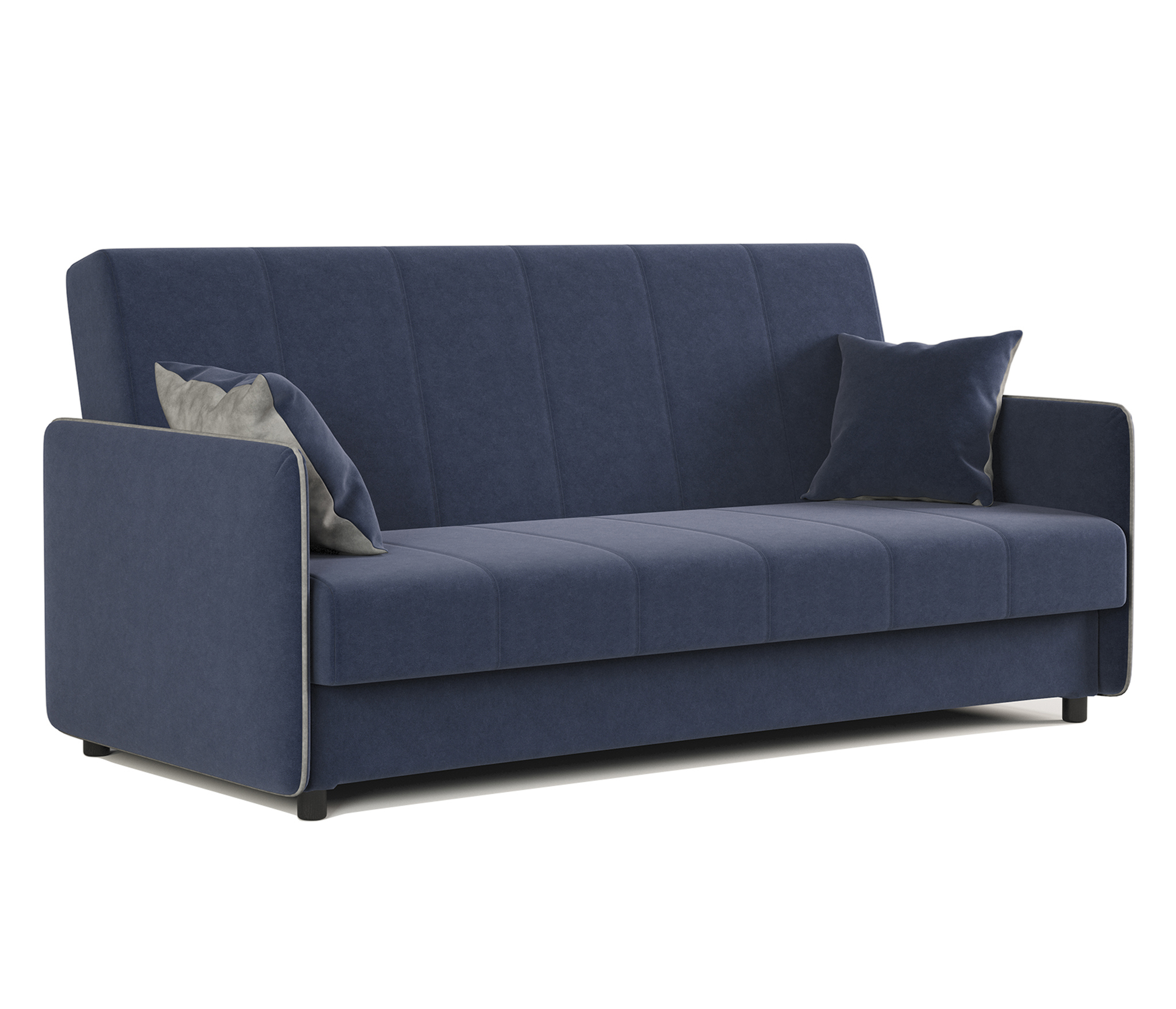 Изображение товара Диван Гамма Стиль 200x100x100 см велюр ультра миднайт современный раскладной