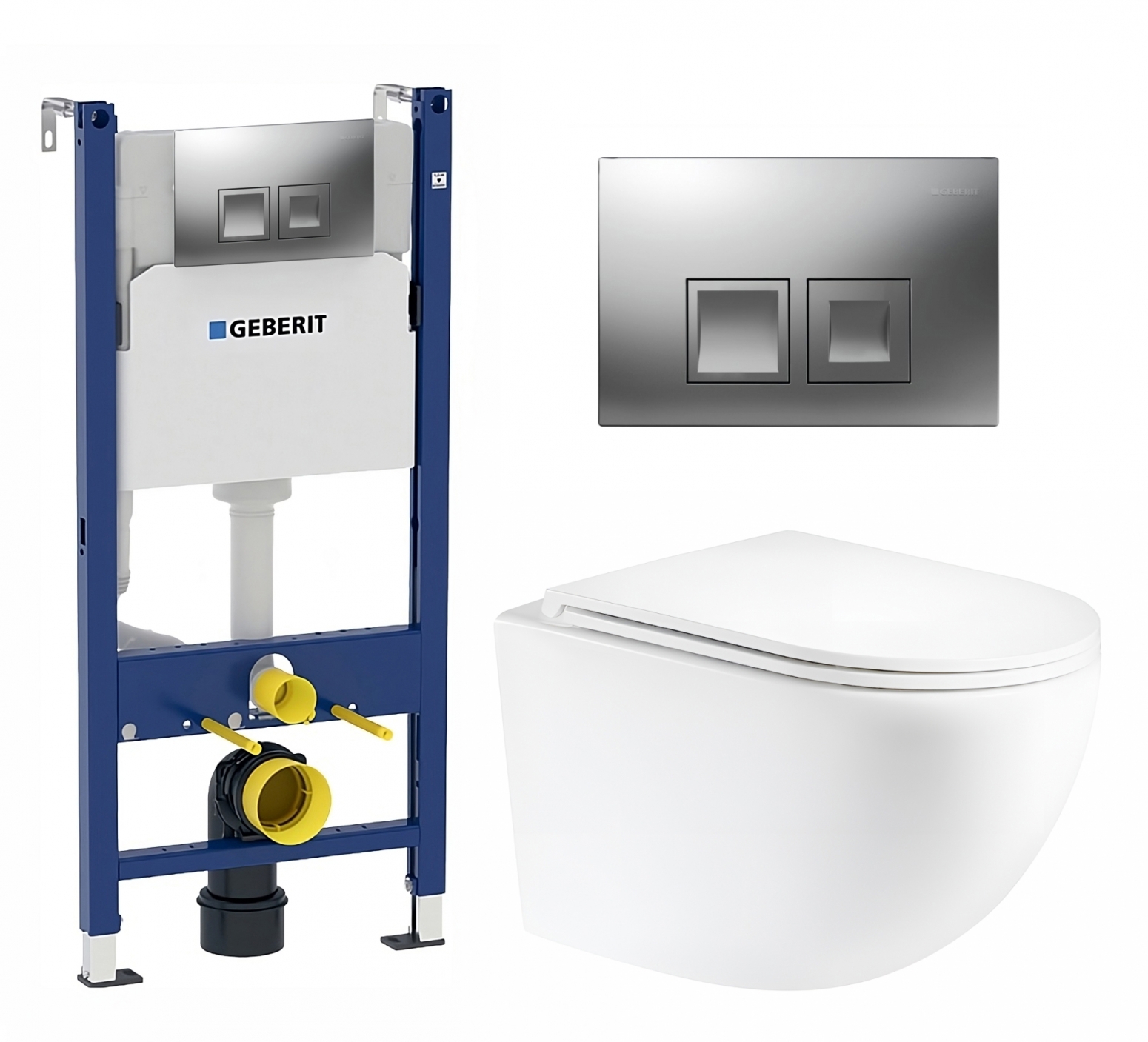 Изображение товара Комплект инсталляция с унитазом Geberit 594784 цвет белый