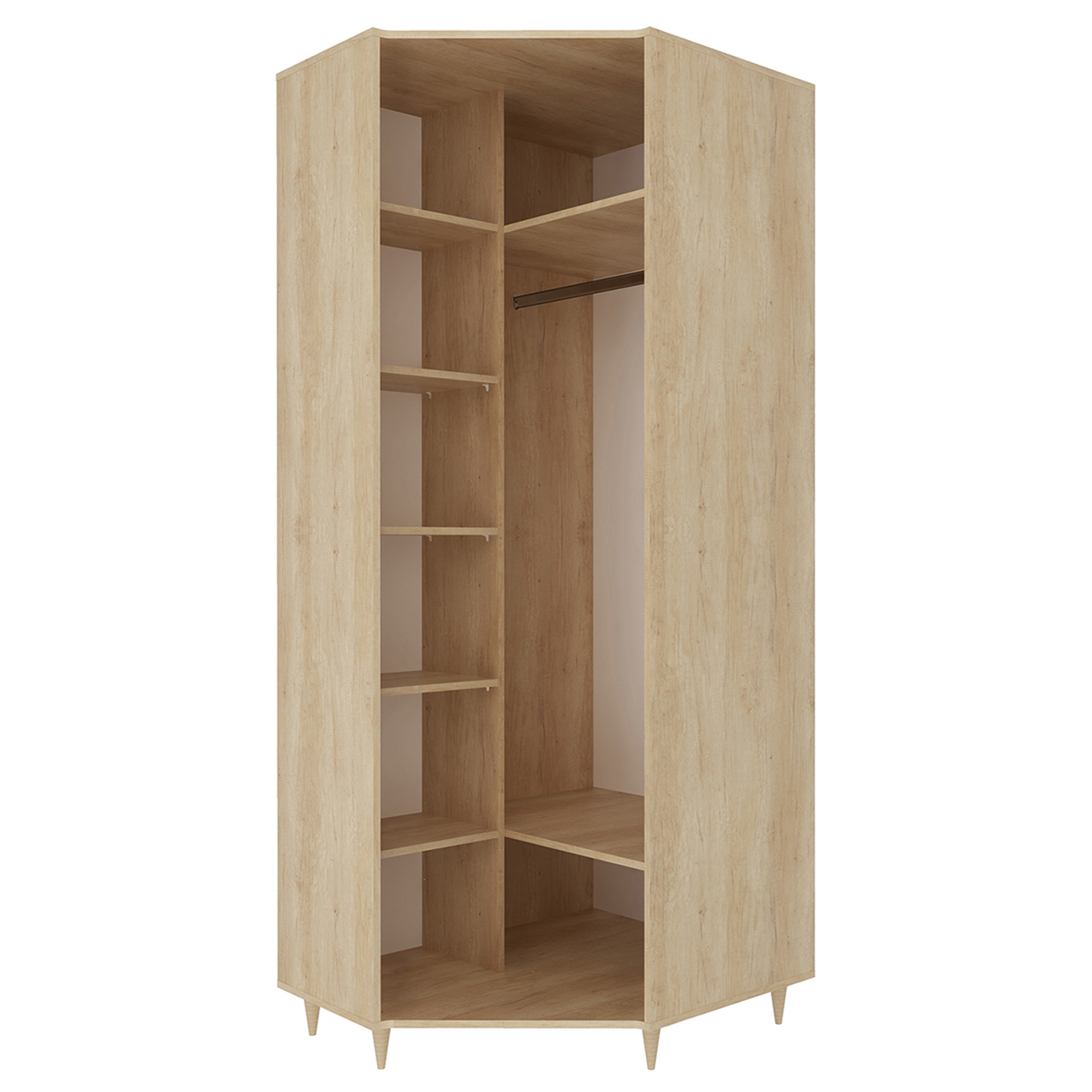 Изображение товара Стильный угловой распашной шкаф Beneli серии Киото 89х208.5x78 см серый