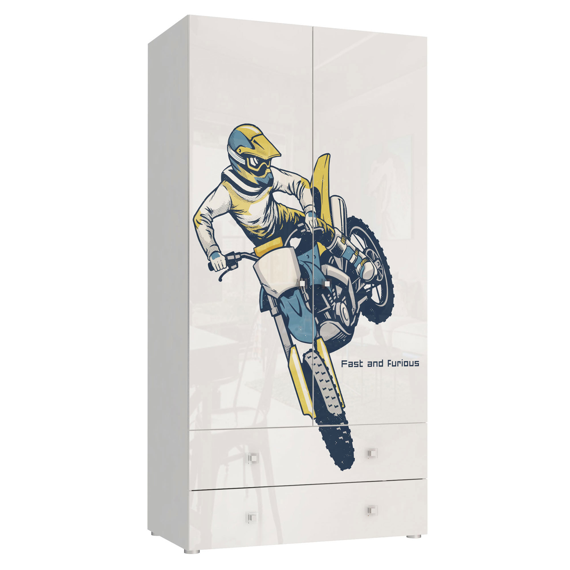 Изображение товара Распашной шкаф Beneli 100x201.5x56.5 см белый современный ЛДСП