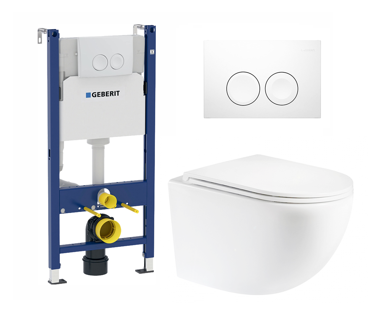Изображение товара Комплект инсталляция с унитазом Geberit 472012 цвет белый
