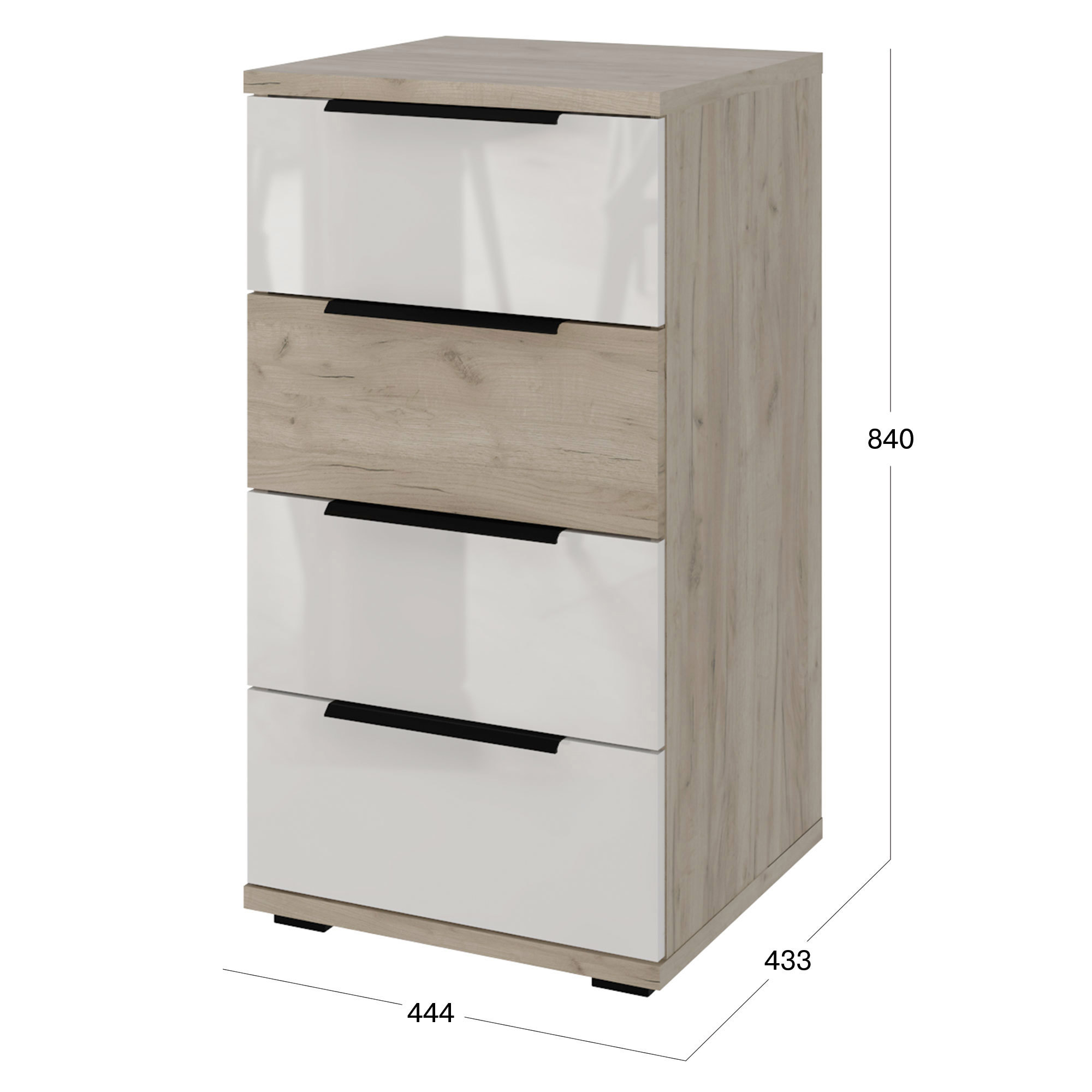 Изображение товара Комод Beneli Альянс 4 ящика 44.4x43.3x84 см ЛДСП цвет коричневый