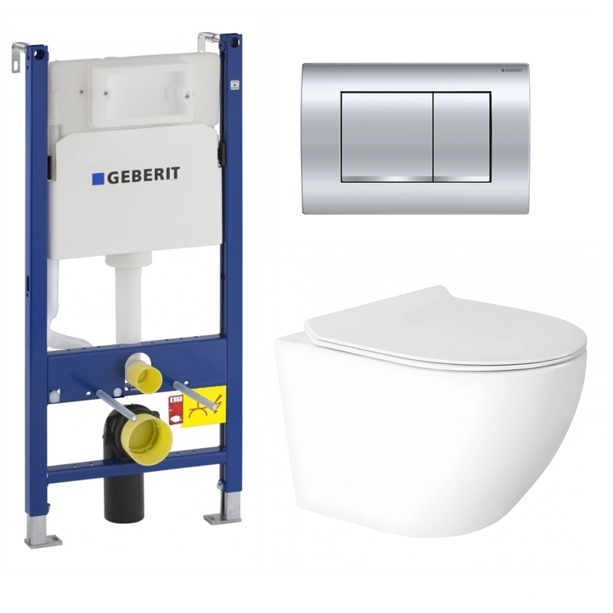 Изображение товара Комплект инсталляция с унитазом Geberit 628242 цвет белый
