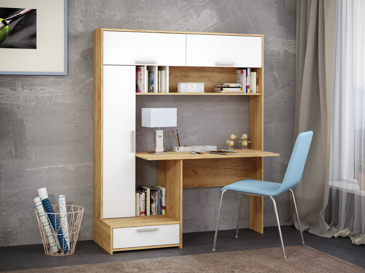 Изображение товара Компьютерный стол Моби Лайт 3 150x180x57 см из ЛДСП с ящиками и дверцами Изображение товара Компьютерный стол Моби Лайт 3 150x180x57 см из ЛДСП с ящиками и дверцами