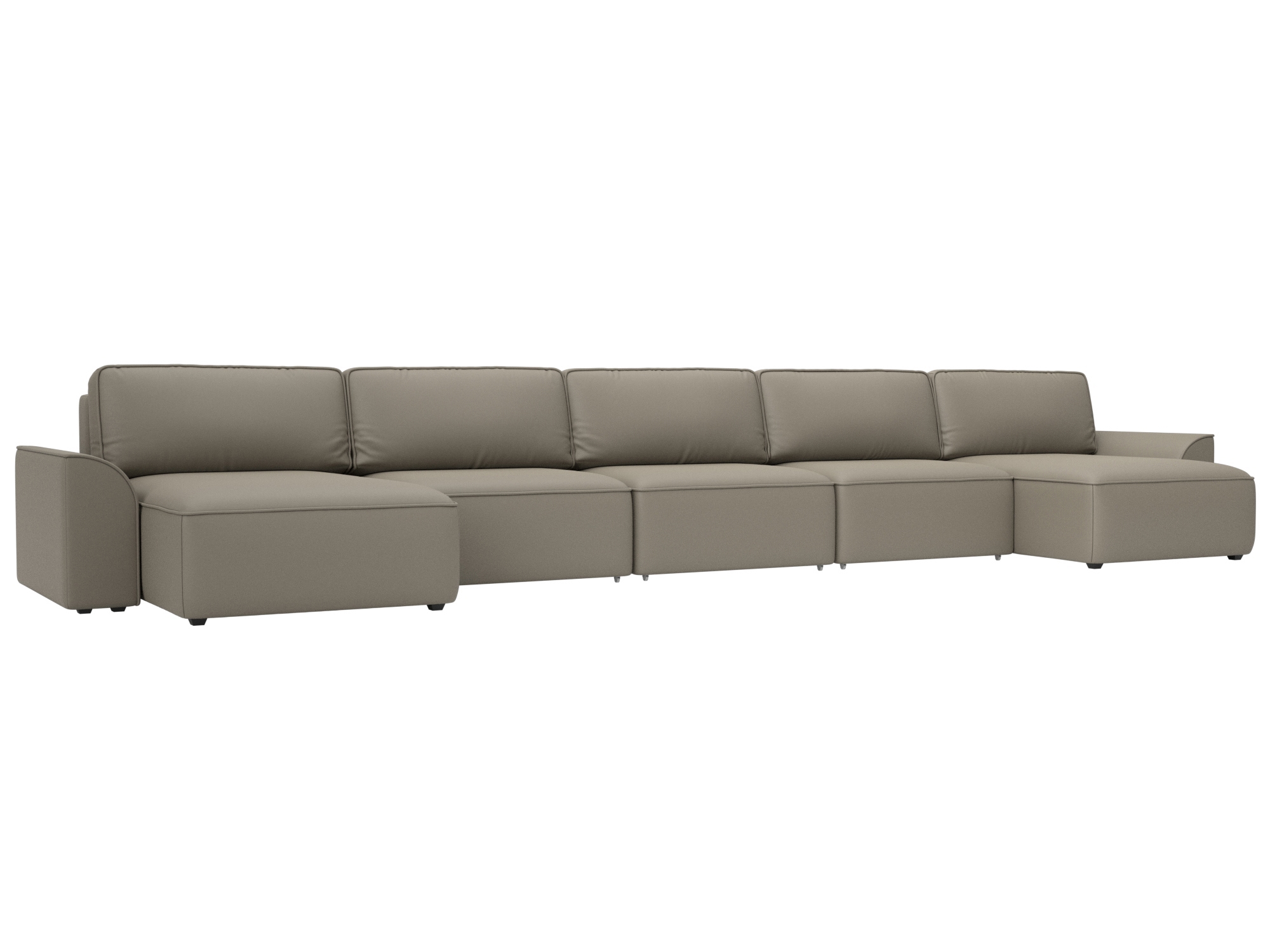 Изображение товара П-образный диван Лига-048 НПБ МегаЛонг из эко-кожи бежевый