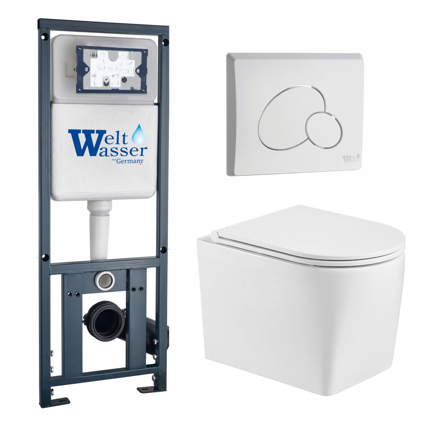 Изображение товара Комплект инсталляция с унитазом Weltwasser 513140 цвет белый
