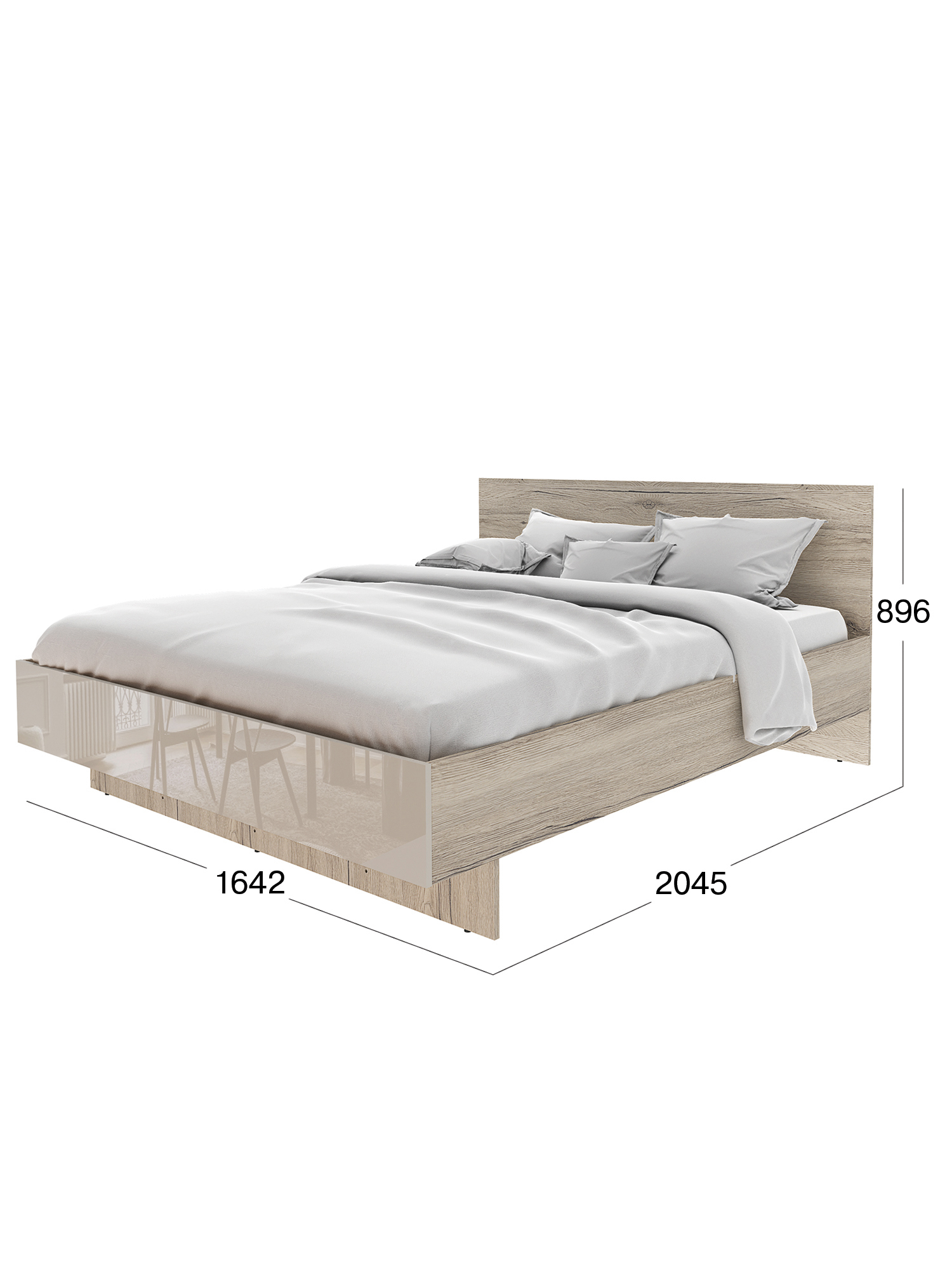 Изображение товара Кровать BENELI Лация 160х200, ЛДСП, стиль неоклассика, Россия