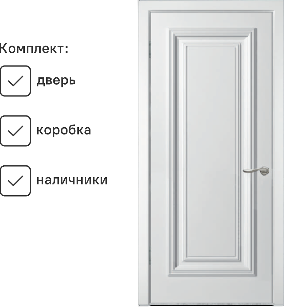 Изображение товара Межкомнатная дверь Wanmark Дебют-1 ДГ глухая 200x70см Эмаль цвет белый