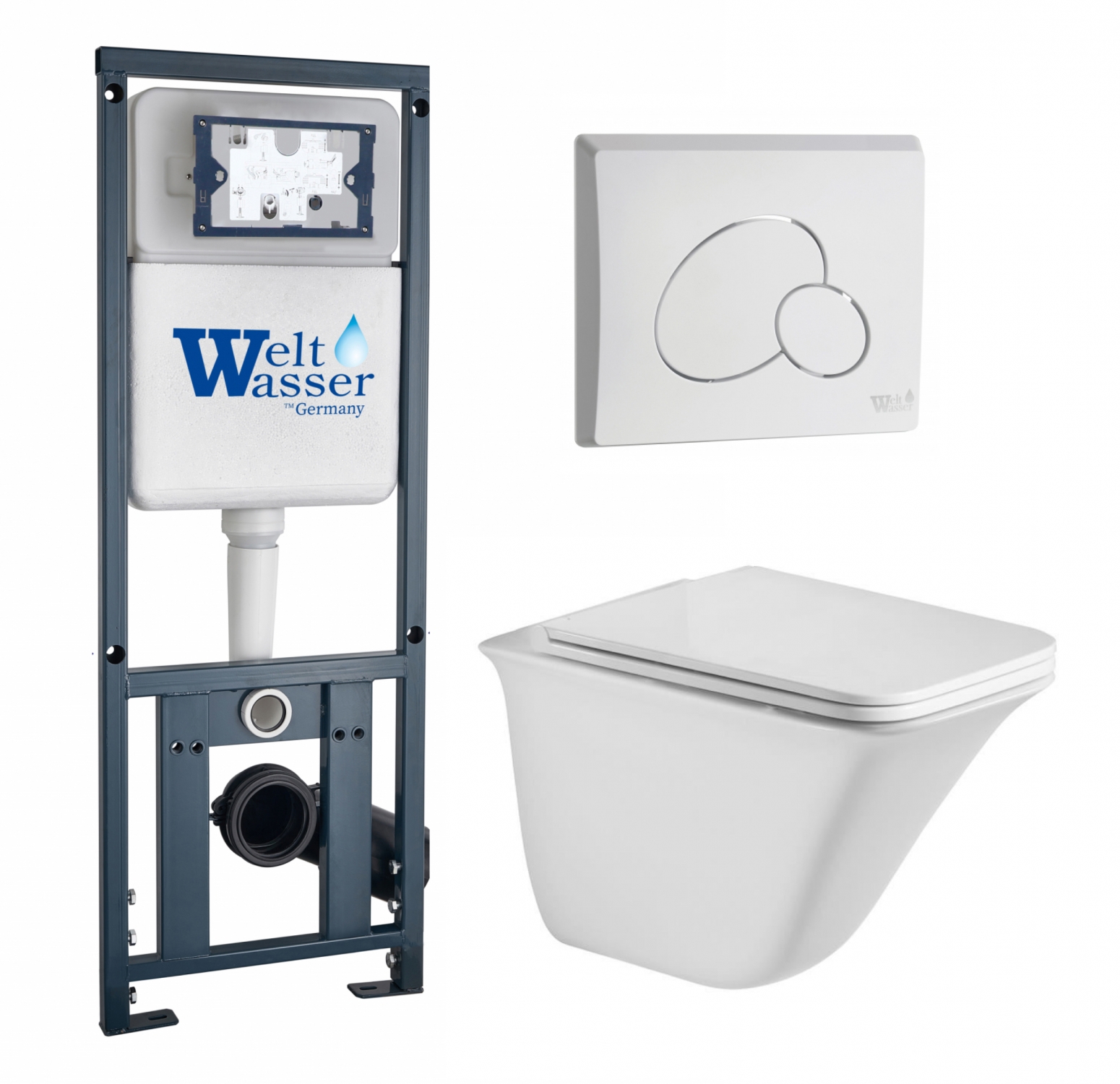Изображение товара Комплект инсталляция с унитазом Weltwasser 513125 цвет белый