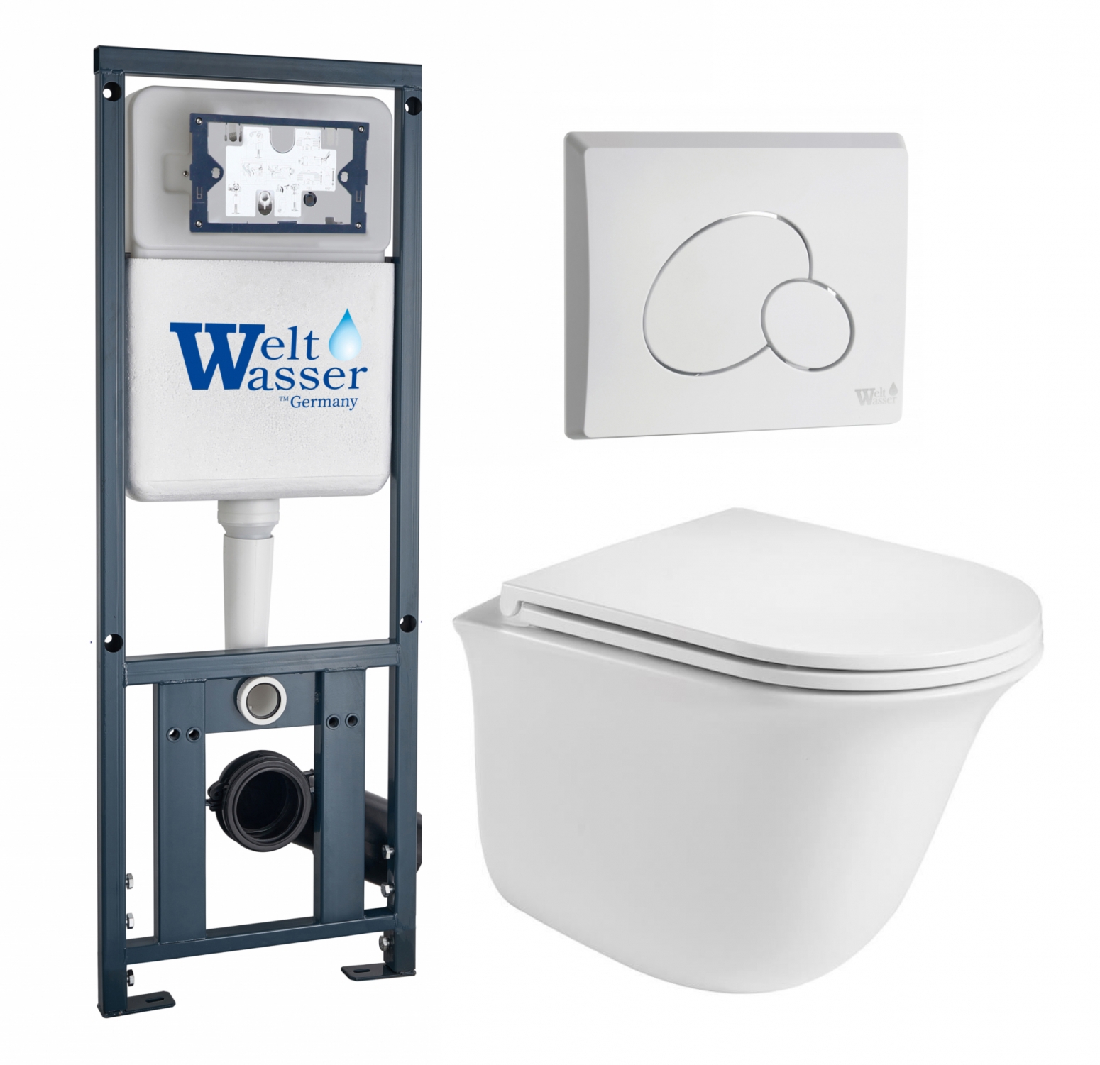 Изображение товара Комплект инсталляция с унитазом Weltwasser 513135 цвет белый
