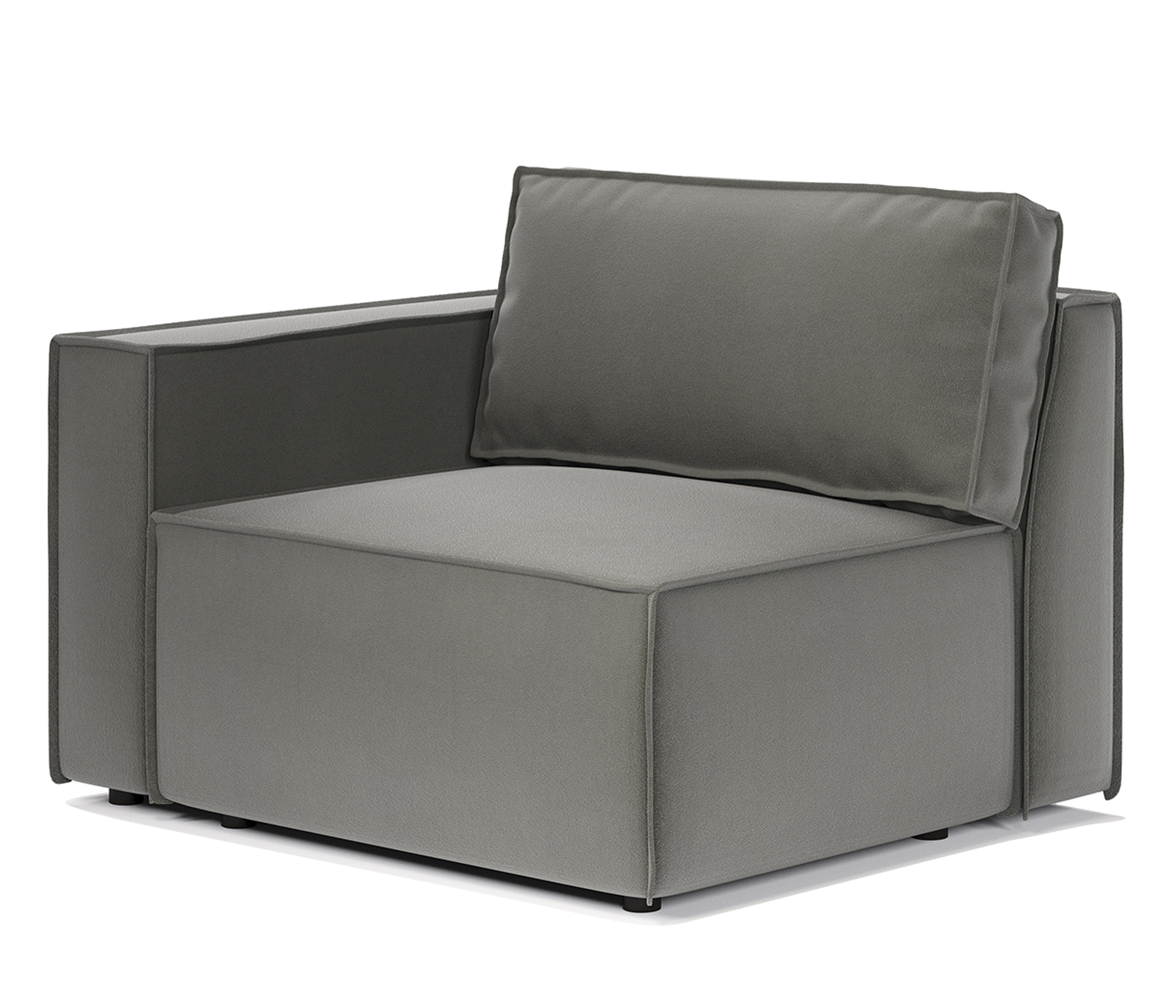 Изображение товара Диван модульный Гамма Шарм 25 Модуль-3 левый серый велюр Россия