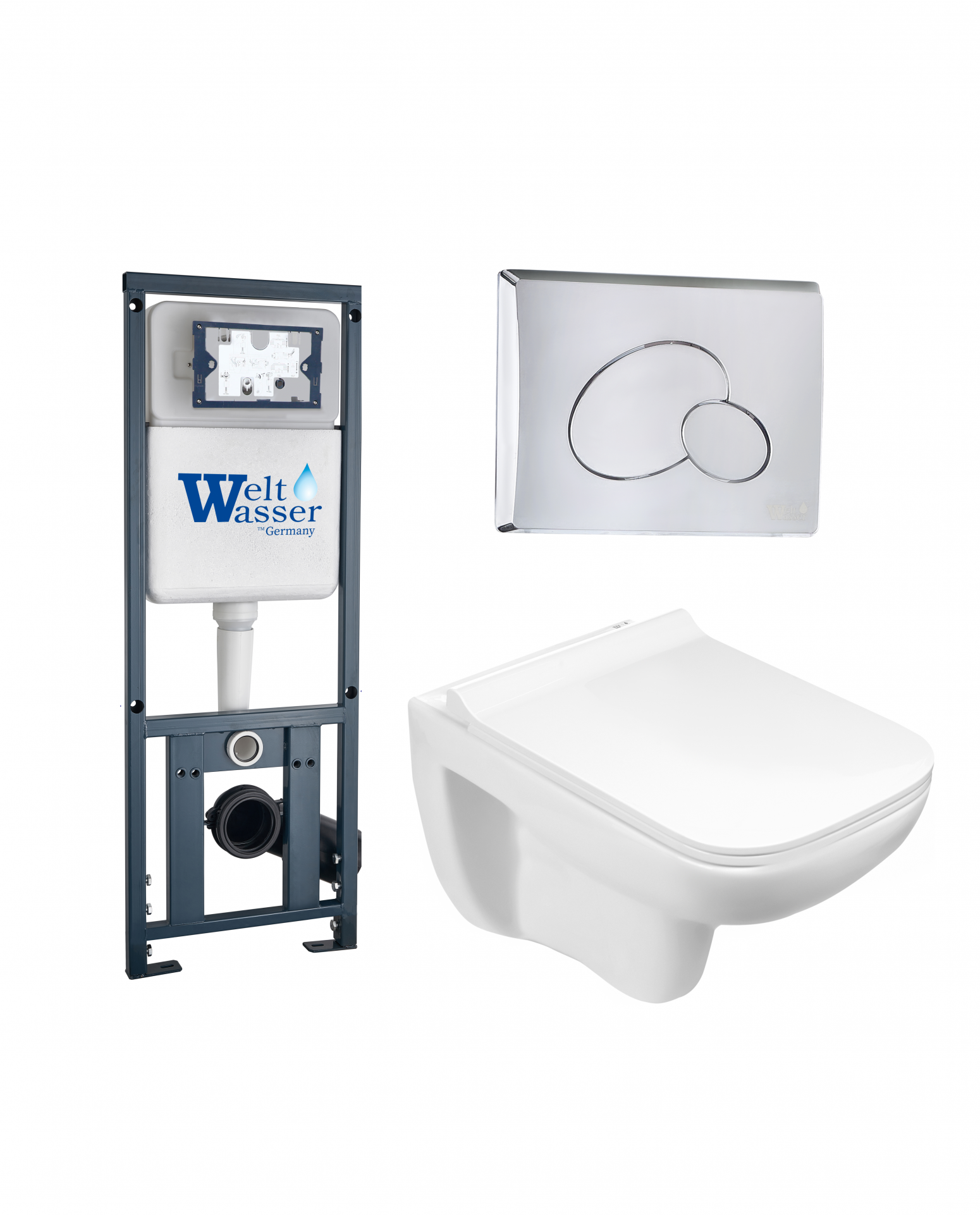 Изображение товара Комплект инсталляция с унитазом Weltwasser 416415 цвет белый Изображение товара Комплект инсталляция с унитазом Weltwasser 416415 цвет белый