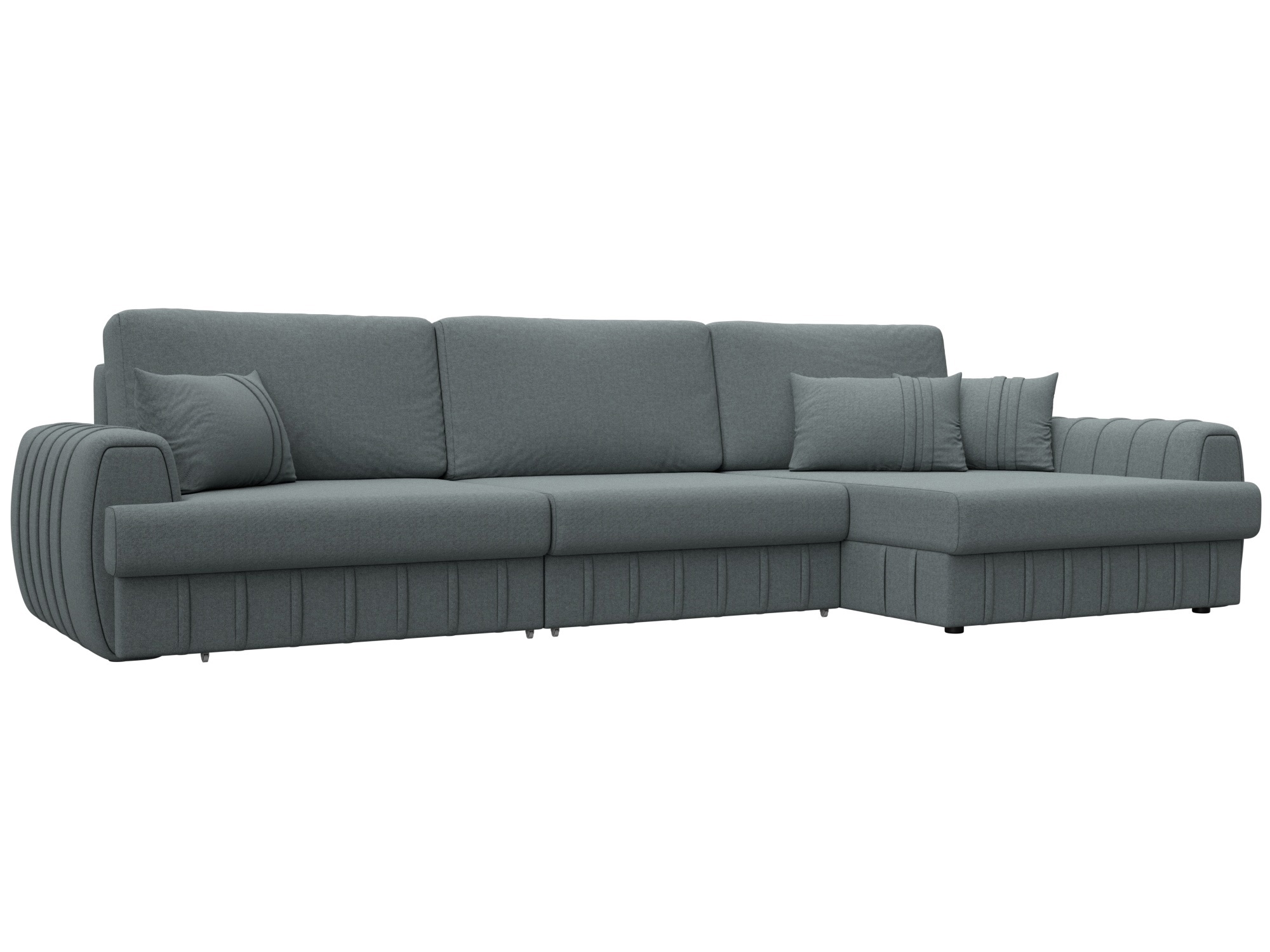 Изображение товара Угловой диван Лига-057 НПБ Лонг с механизмом Еврокнижка серый 336x92x162 см