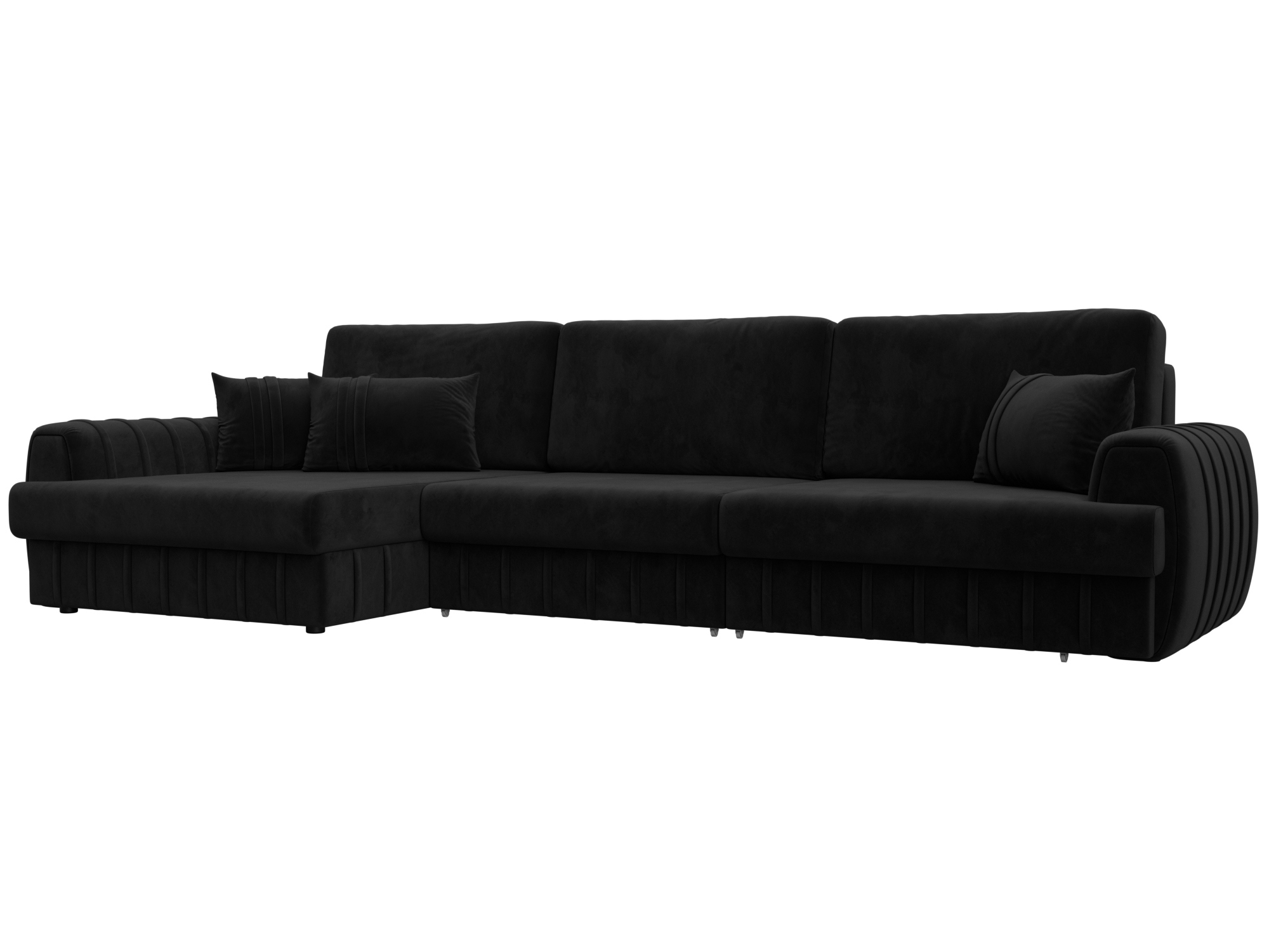 Изображение товара Угловой раскладной диван Лига-057 НПБ Лонг с велюровым покрытием, левый, 336x92x162 см Изображение товара Угловой раскладной диван Лига-057 НПБ Лонг с велюровым покрытием, левый, 336x92x162 см