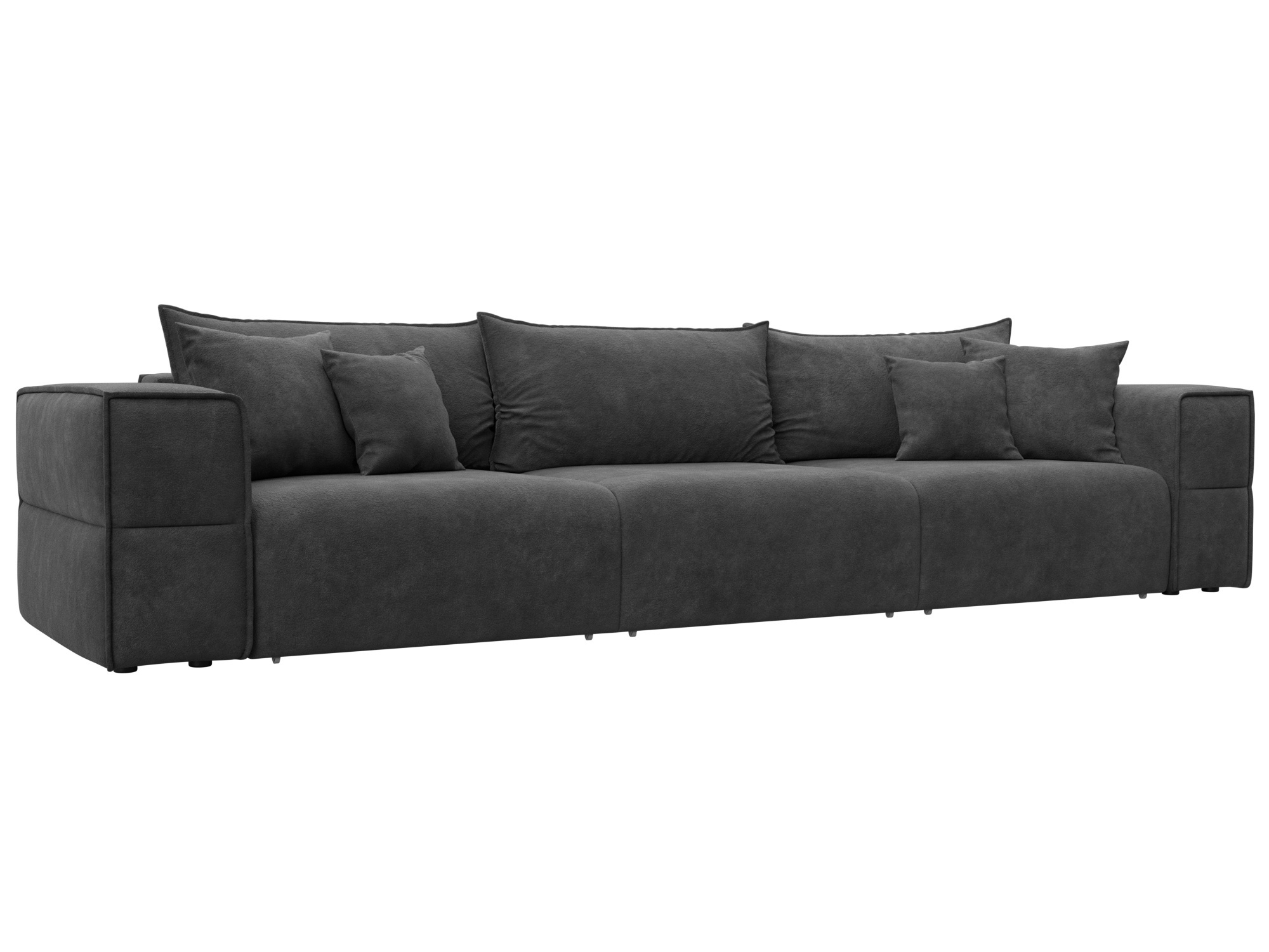 Изображение товара Диван раскладной Лига-058 НПБ Лонг велюр серый 372x80x114 см