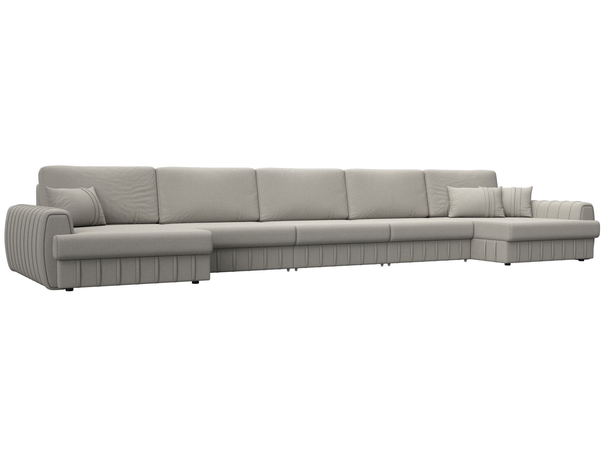 Изображение товара П-образный диван Лига-057 НПБ МегаЛонг, раскладной, бежевый, Россия