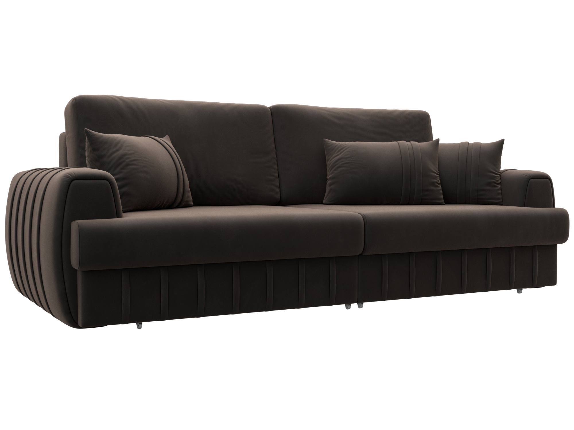 Изображение товара Диван раскладной Лига-057 НПБ велюр коричневый современный Изображение товара Диван раскладной Лига-057 НПБ велюр коричневый современный