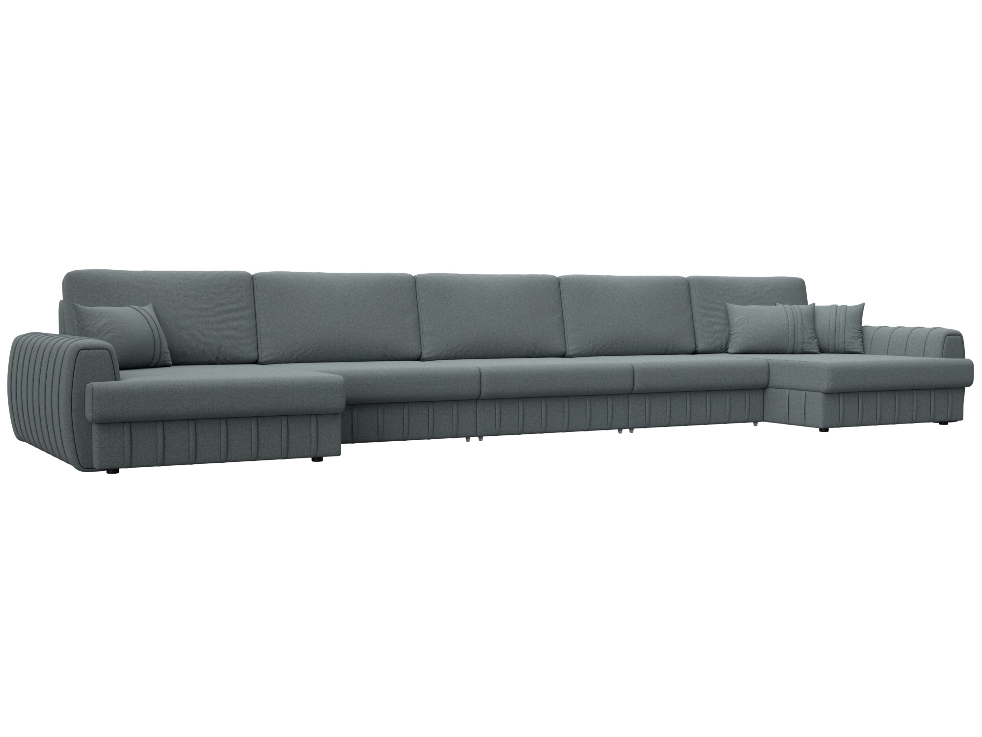 Изображение товара П-образный диван Лига-057 НПБ МегаЛонг 530x92x162 см серый рогожка Россия