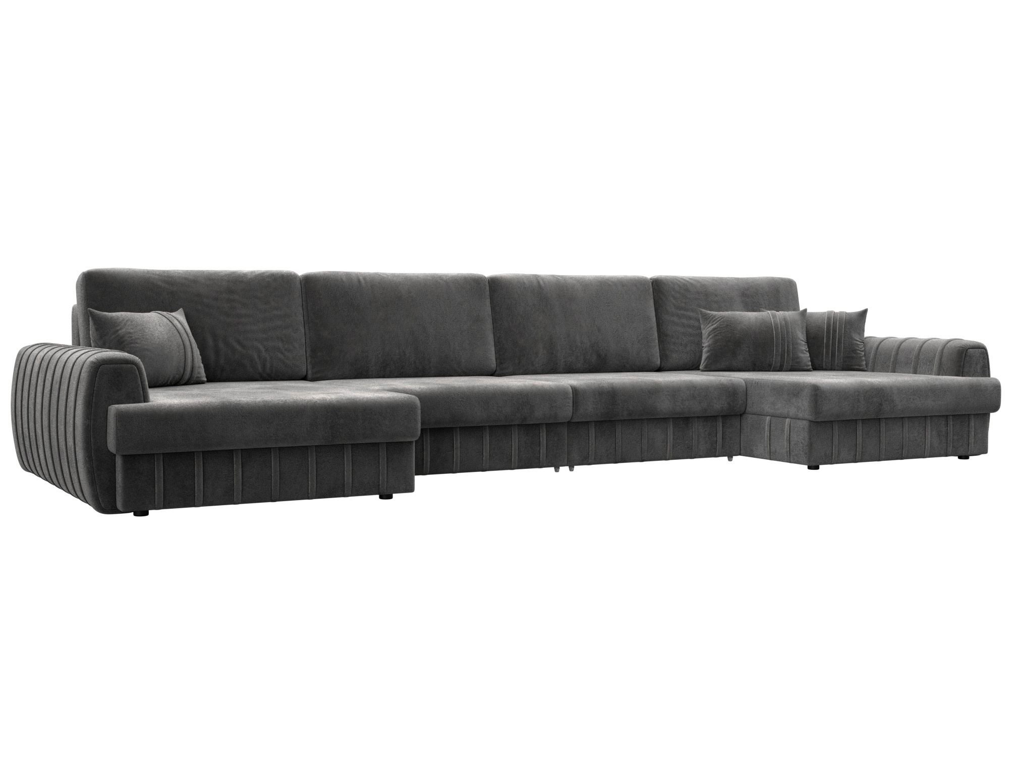 Изображение товара П-образный диван Лига-057 НПБ Лонг с механизмом Еврокнижка и велюром