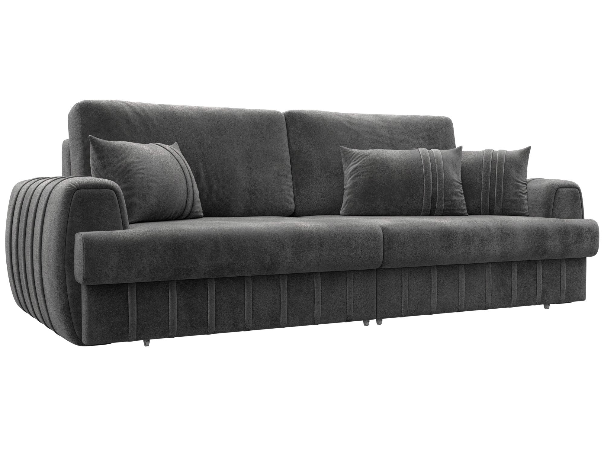 Изображение товара Диван раскладной Лига-057 НПБ велюр серый с ящиком и подлокотниками 239x92x106 см Изображение товара Диван раскладной Лига-057 НПБ велюр серый с ящиком и подлокотниками 239x92x106 см