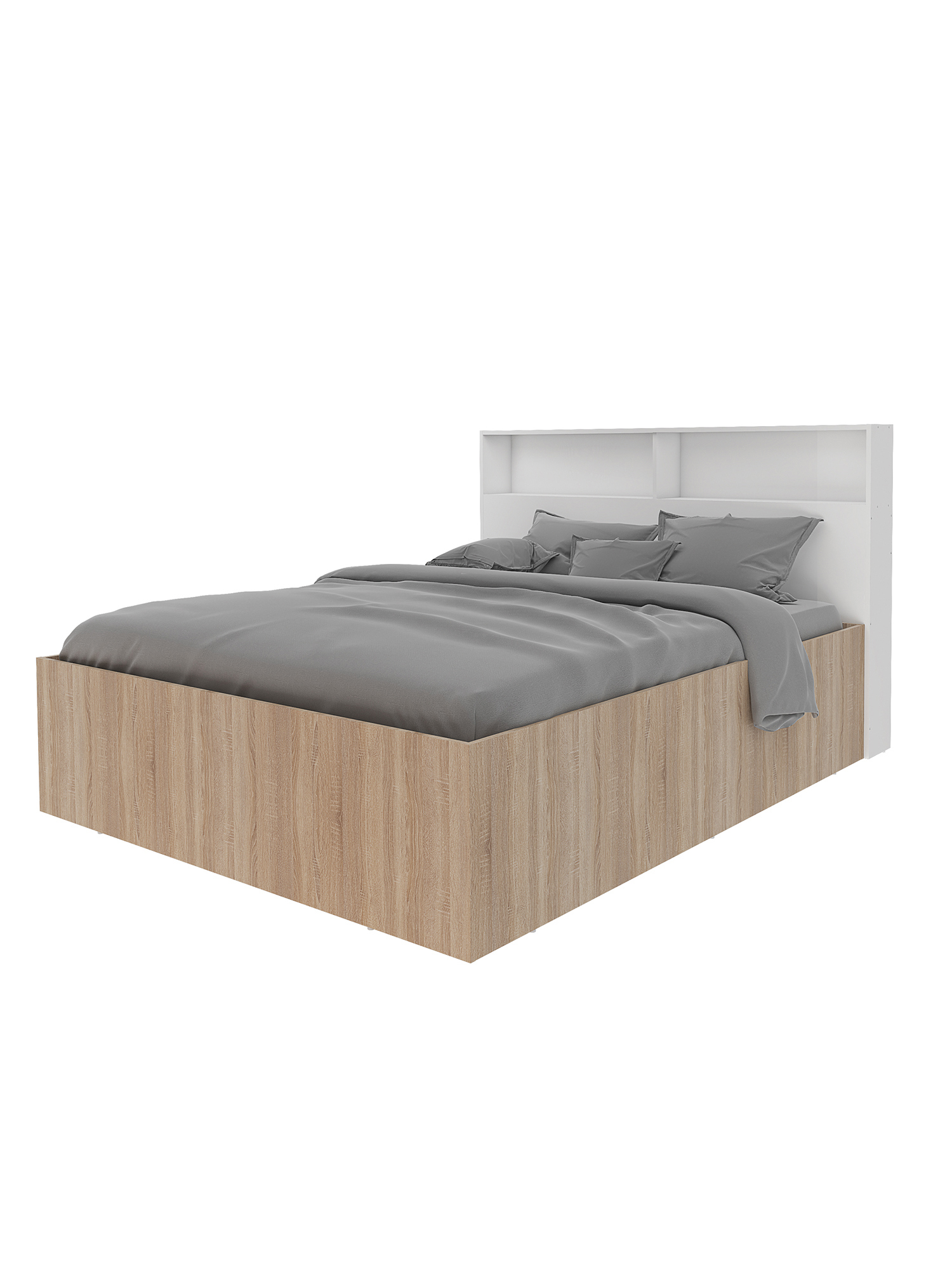 Изображение товара Двуспальная кровать Илга из ЛДСП 167.6x112.5x167.6 см с вместительным ящиком