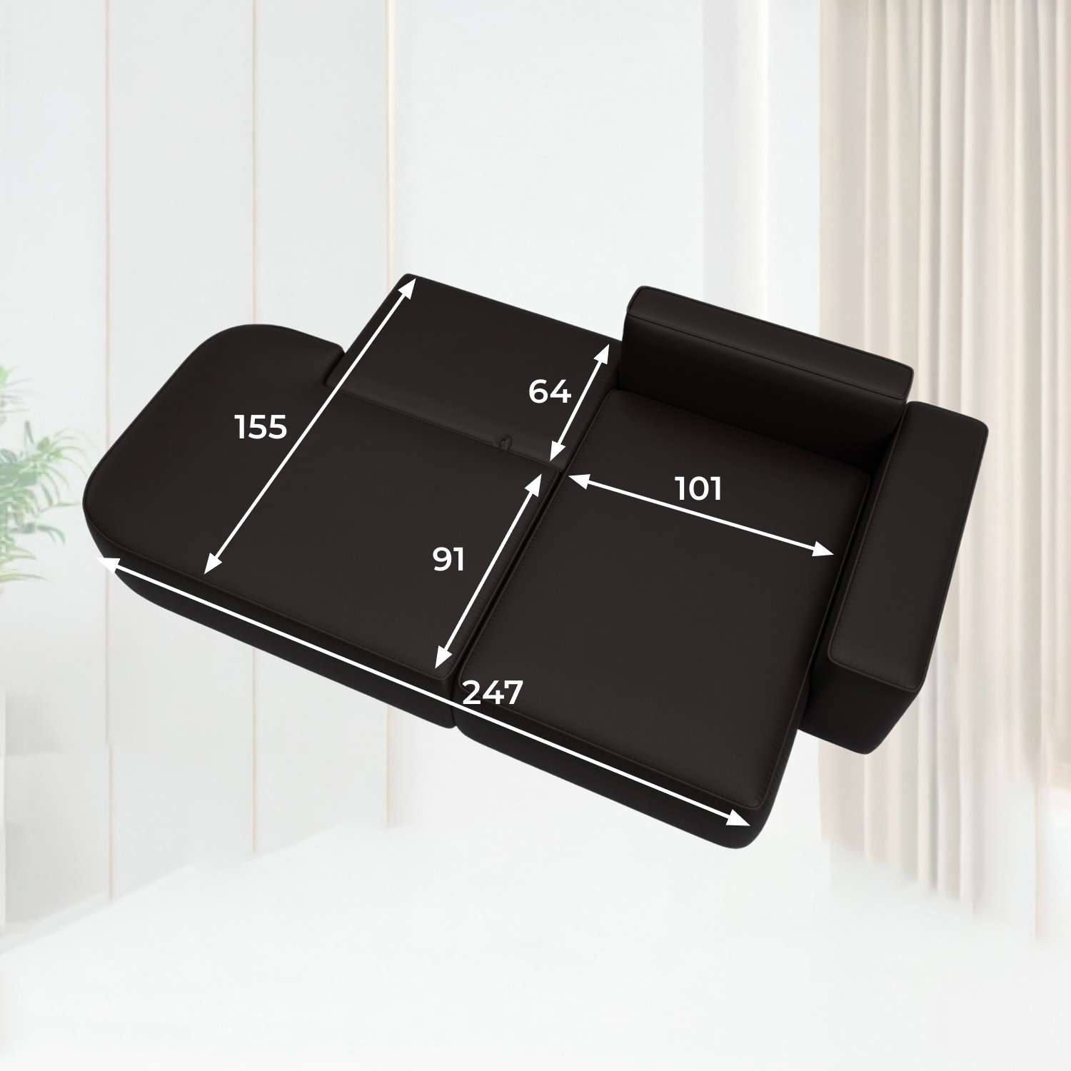 Изображение товара Угловой диван Лига-065 с механизмом Еврокнижка, корпус Плита ДСП, коричневый