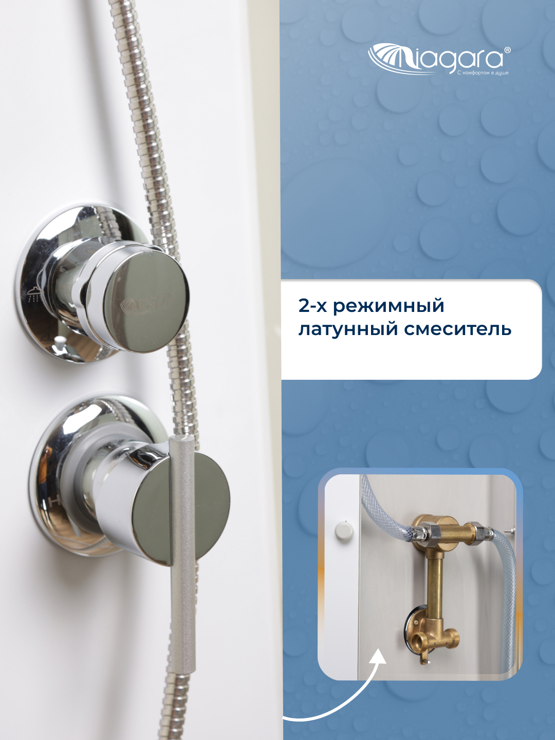 Изображение товара Душевая кабина NIAGARA BR-MP-100100-26-WMT с 1/4 круга и матовым стеклом 4 мм