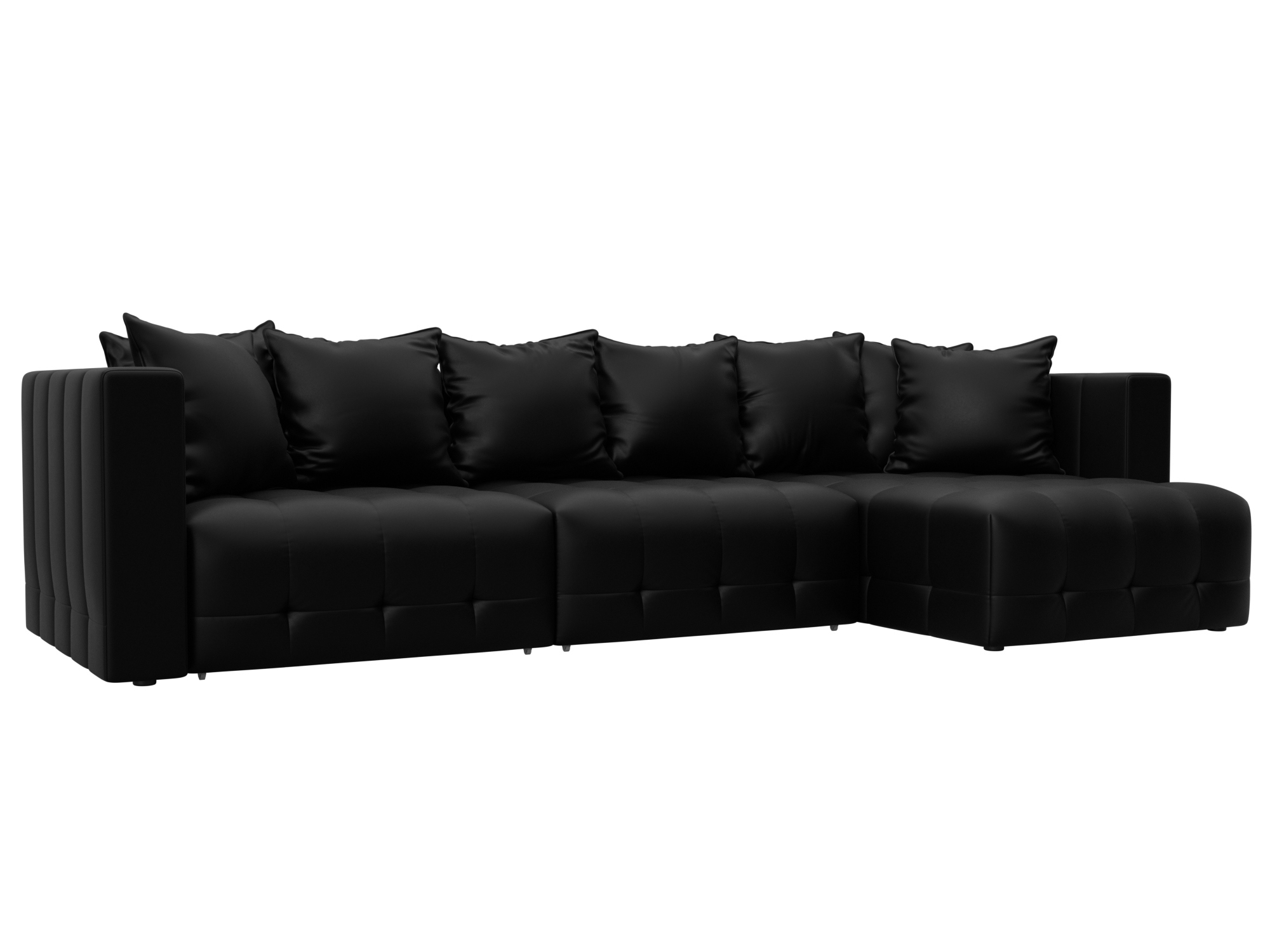 Изображение товара Угловой диван Лига-052 НПБ Лонг с механизмом Еврокнижка эко-кожа черный 322x90x160 см Изображение товара Угловой диван Лига-052 НПБ Лонг с механизмом Еврокнижка эко-кожа черный 322x90x160 см