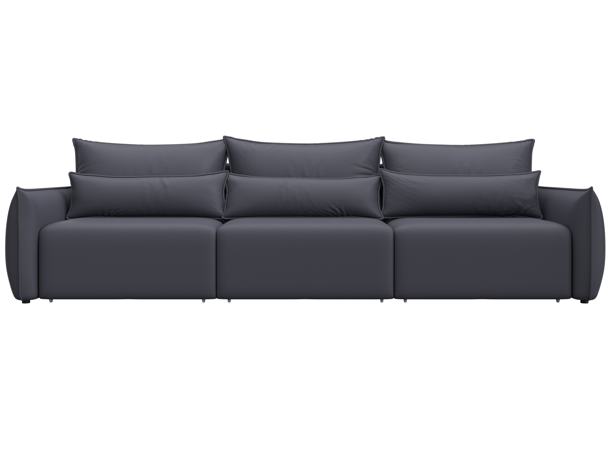 Изображение товара Диван раскладной Лига-051 НПБ Лонг из эко-кожи серого цвета 322х96х112 см