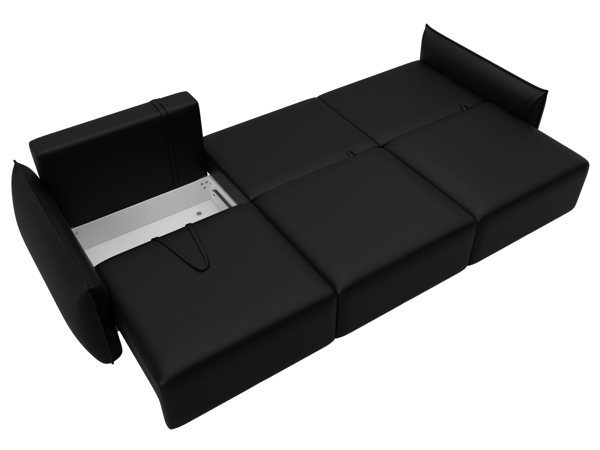 Изображение товара Диван раскладной Лига-051 НПБ Лонг с эко-кожей 322x96x112 см черный
