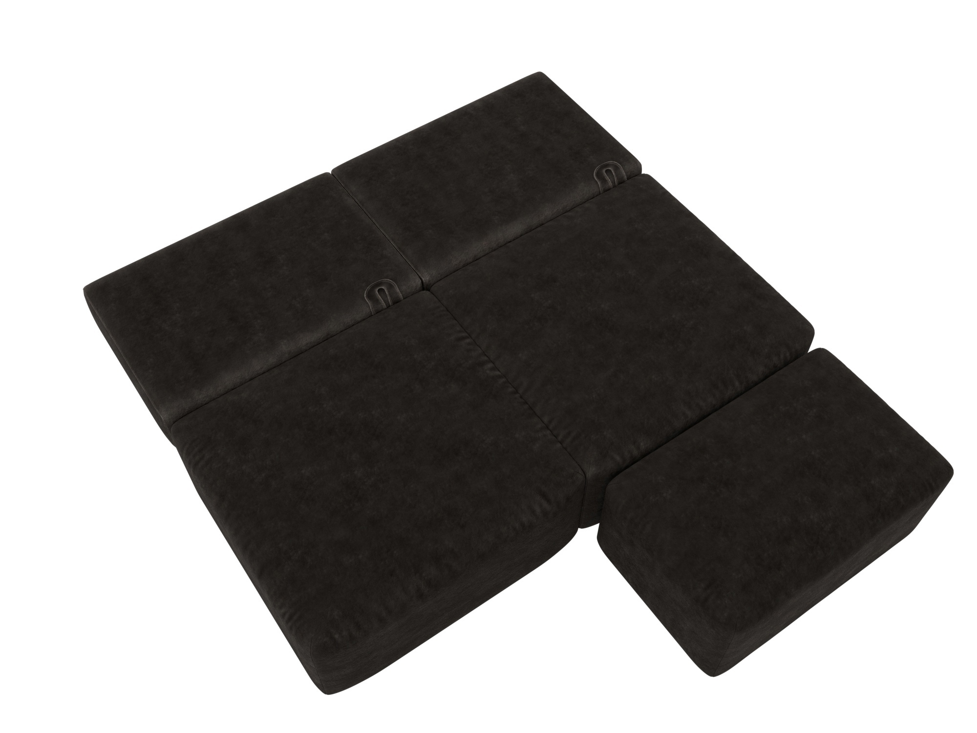 Изображение товара Диван модульный прямой с пуфом Лига-060 НПБ в велюре коричневый Изображение товара Диван модульный прямой с пуфом Лига-060 НПБ в велюре коричневый