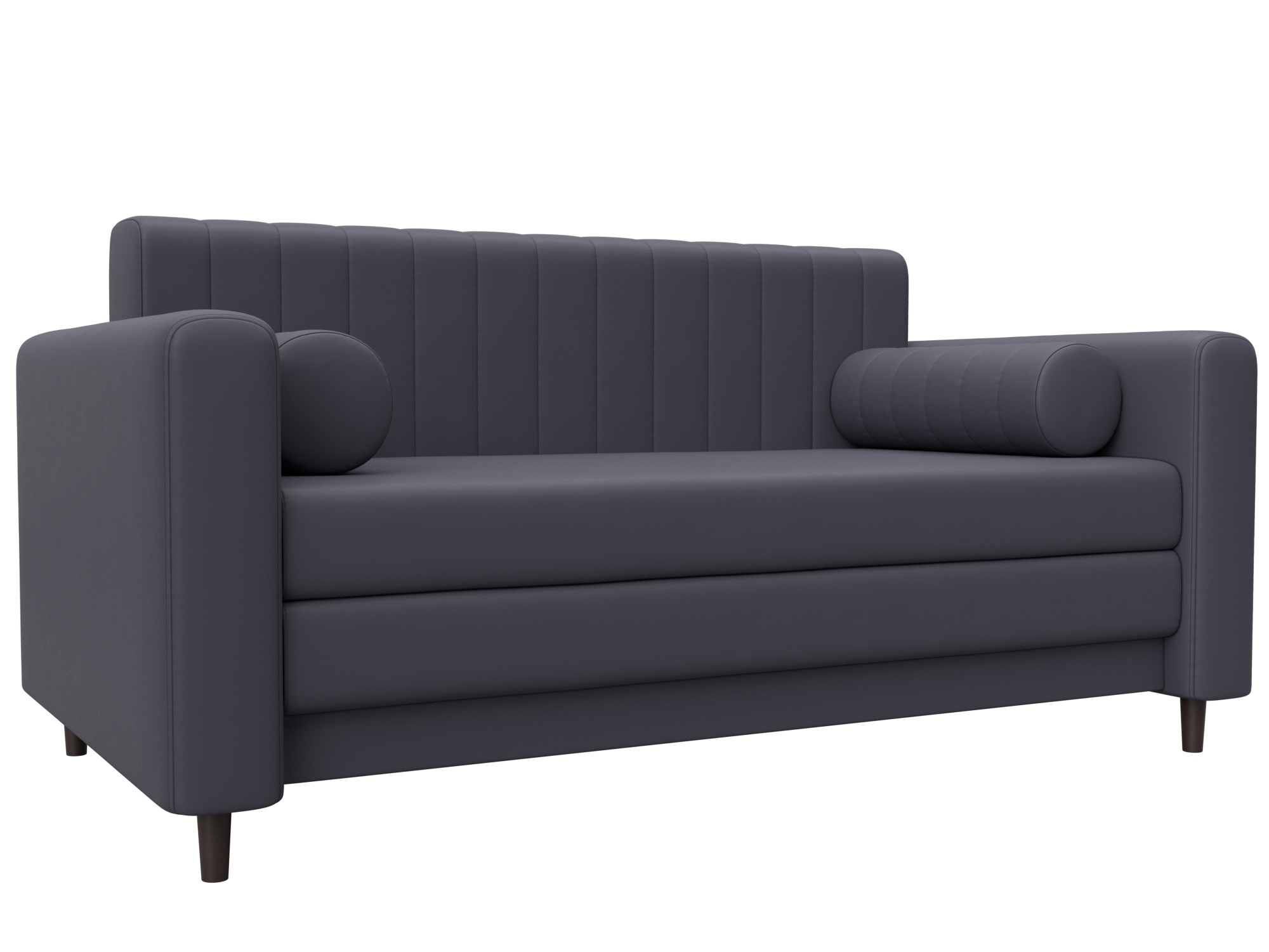 Изображение товара Диван раскладной Лига-070 с экокожей, серый, современный дизайн