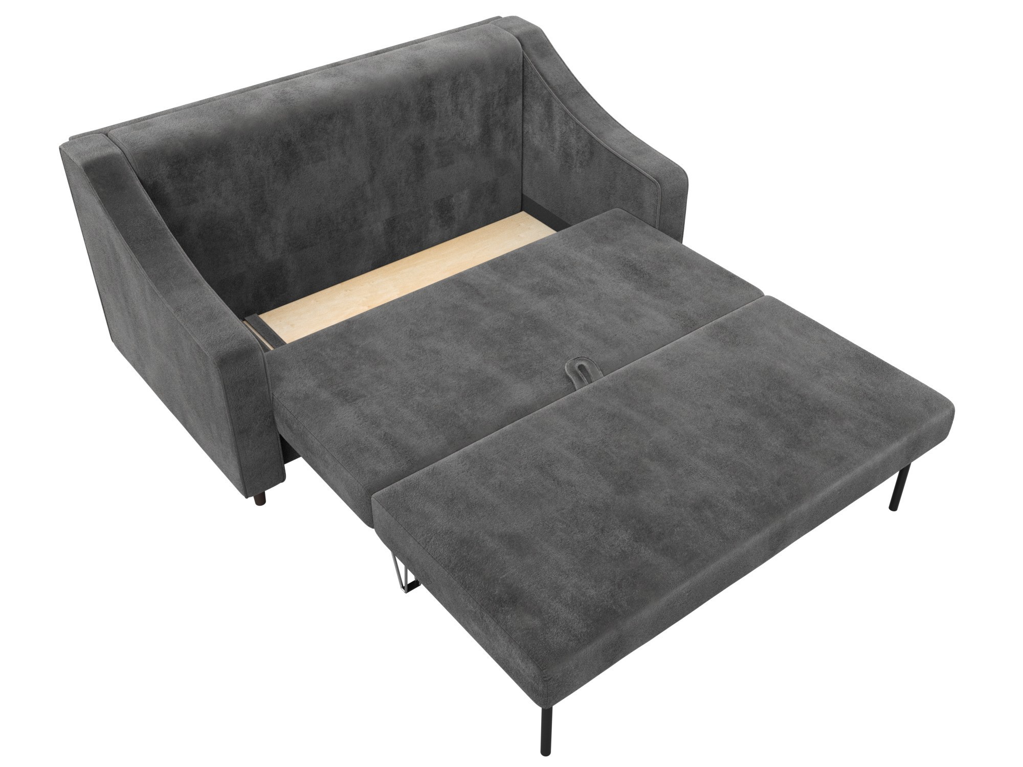 Изображение товара Диван раскладной Лига-071 с велюровым покрытием серый 164x93x82 см