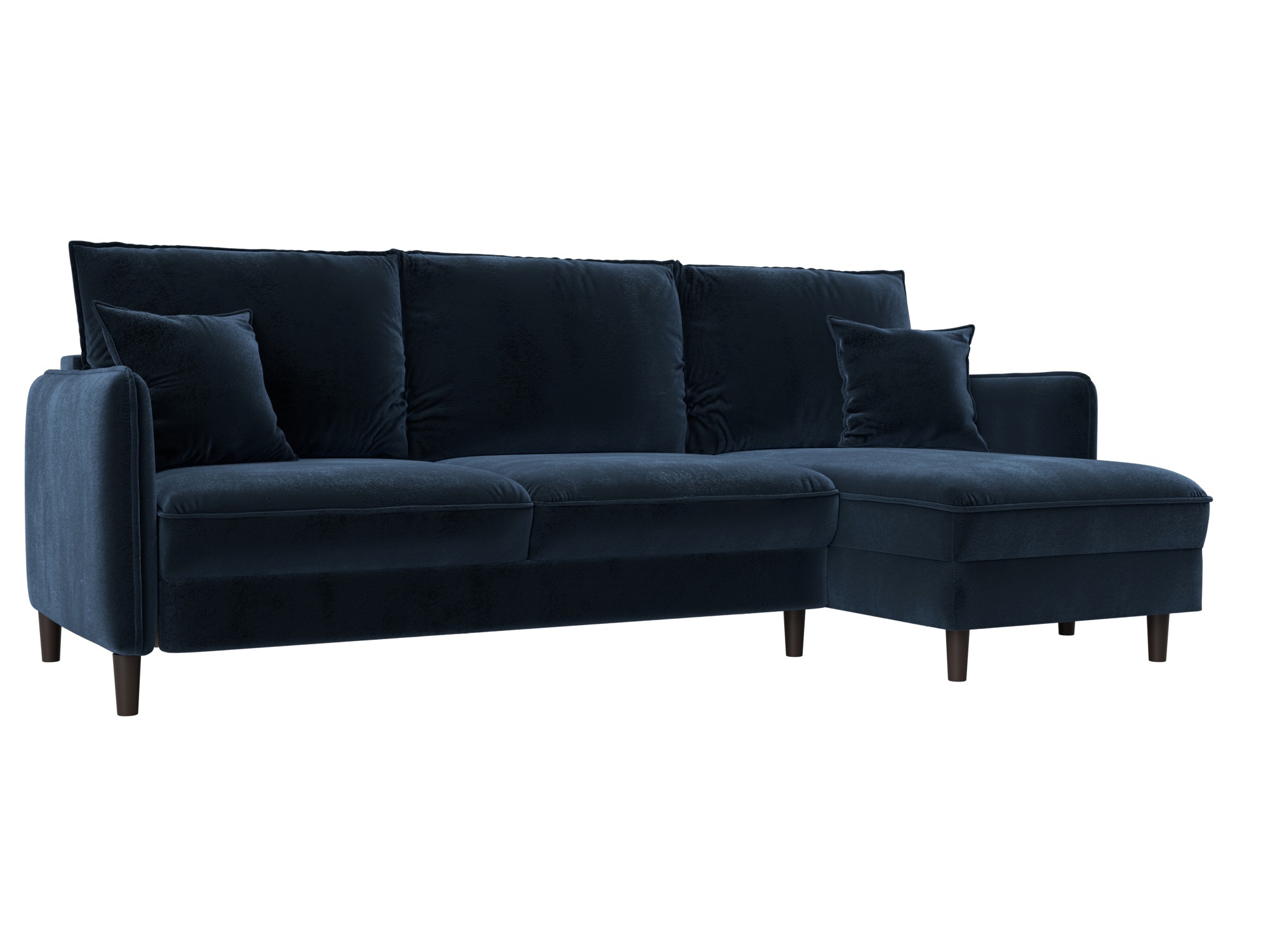 Изображение товара Угловой раскладной диван Лига-064 НПБ синий велюр современный стиль Изображение товара Угловой раскладной диван Лига-064 НПБ синий велюр современный стиль